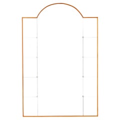 Mid Century dome topped and etched wall mirror