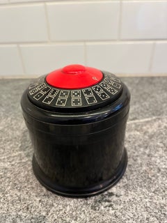 Mid-Century Modern Bakelite Dice Caddy, Rotating Bezel, Collectible