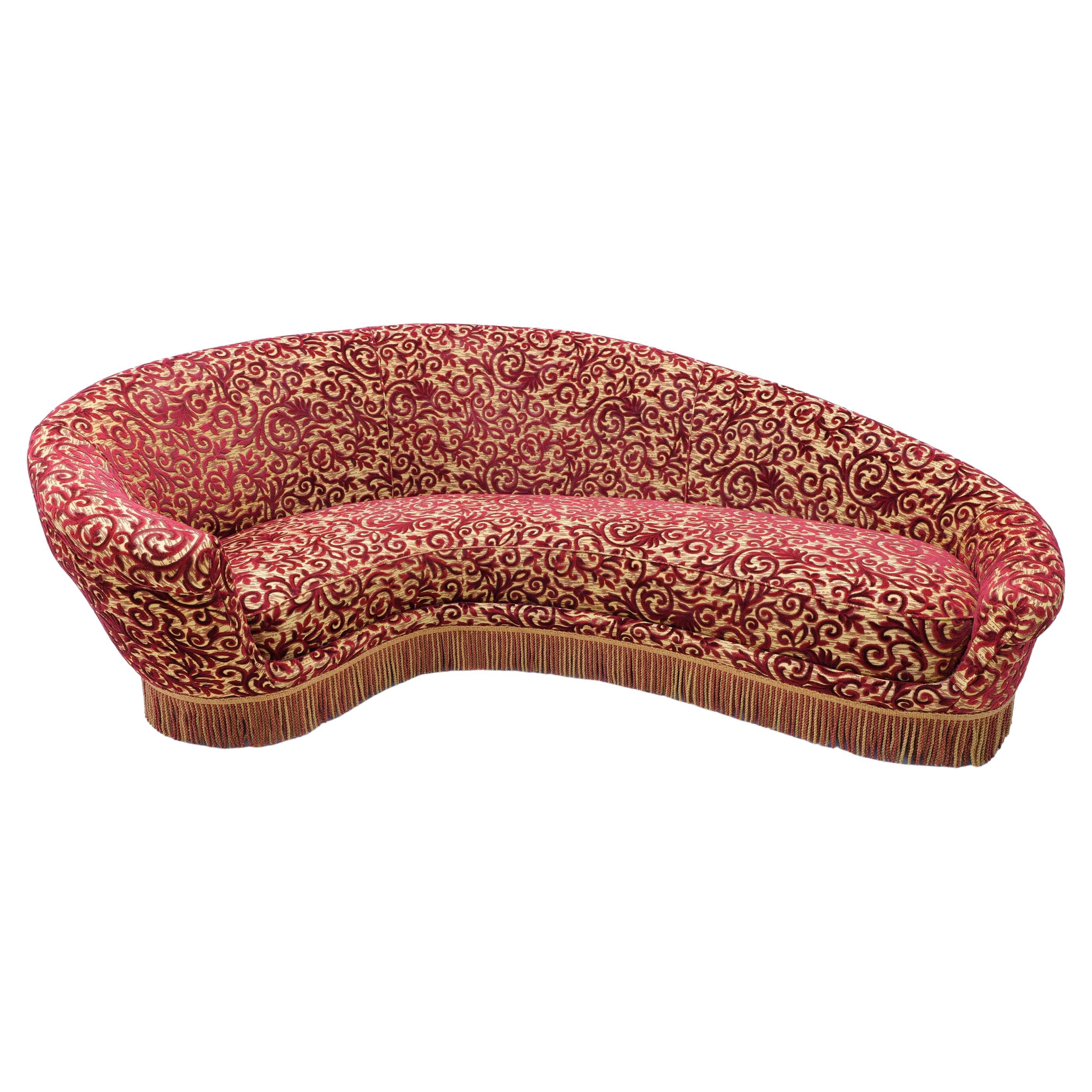 Mid-century Modern Italian Curved Sofa by Federico Munari 1950s For Sale