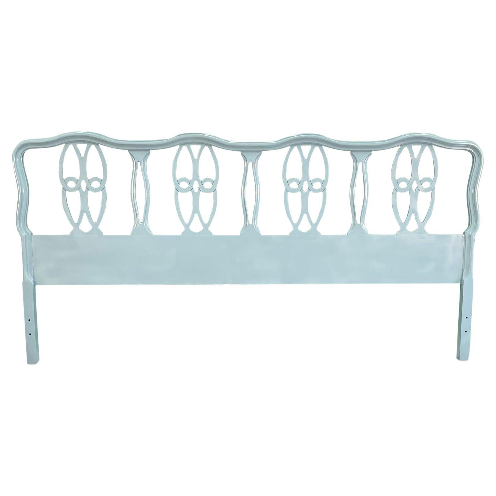 Mid Century Dorothy Draper Style King Bed Headboard For Sale