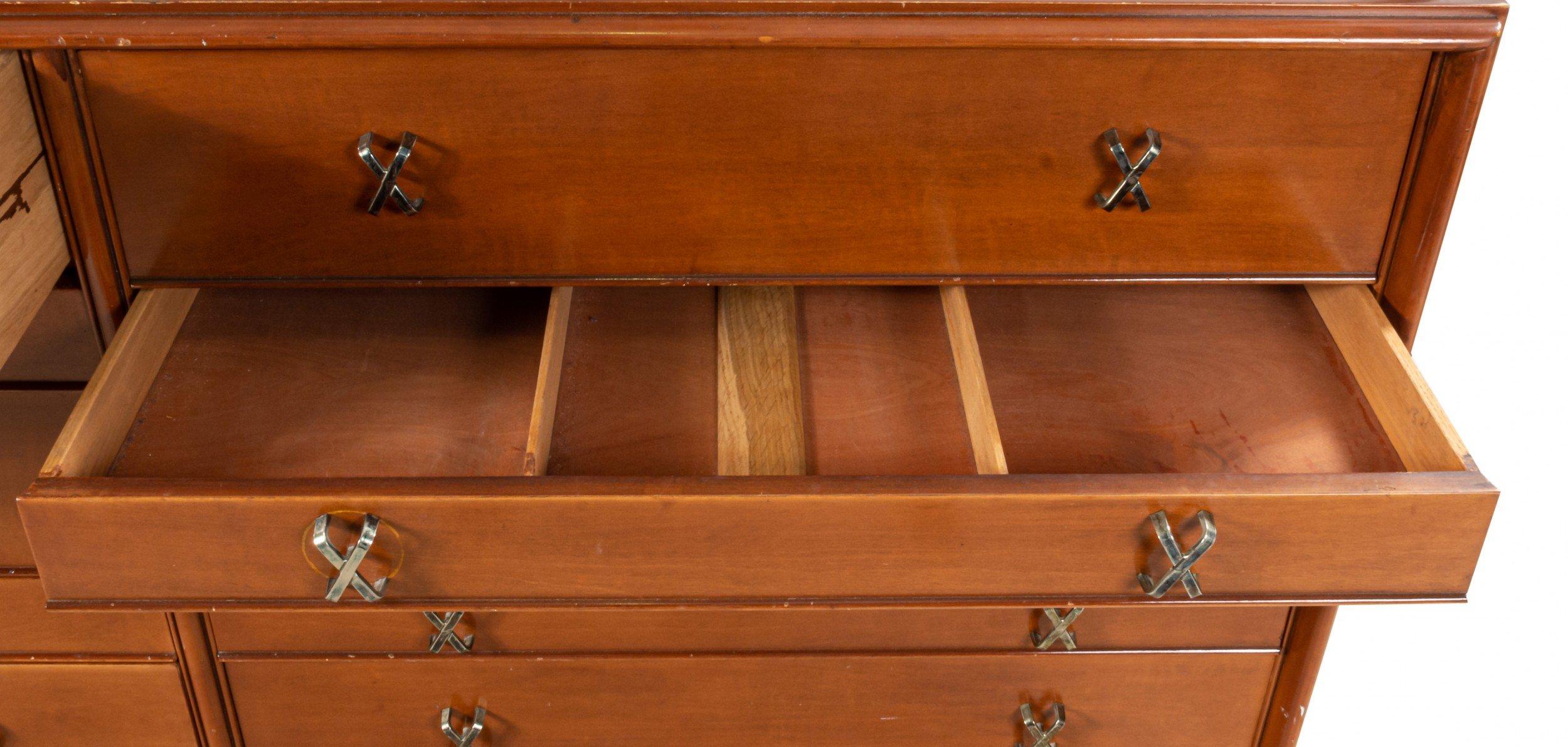 Mid-Century Modern Mid-Century Double Dresser with X-Shaped Drawer Pulls