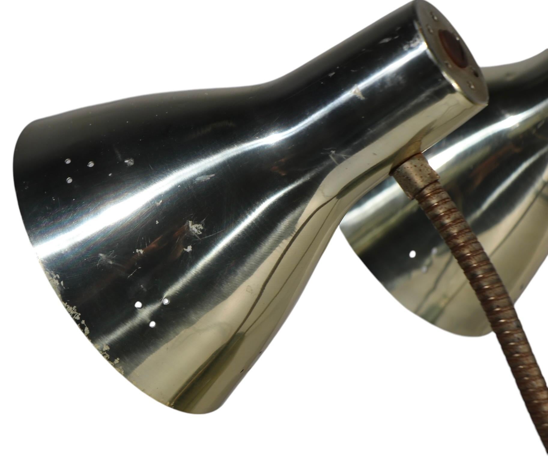 Mid Century Double Gooseneck Desk Lamp c. 1950/60's 3