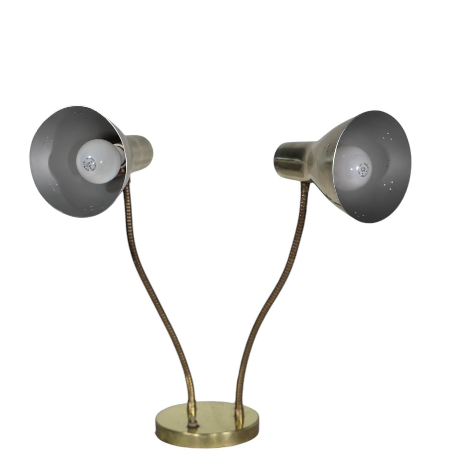 Mid Century Double Gooseneck Desk Lamp c. 1950/60's 10