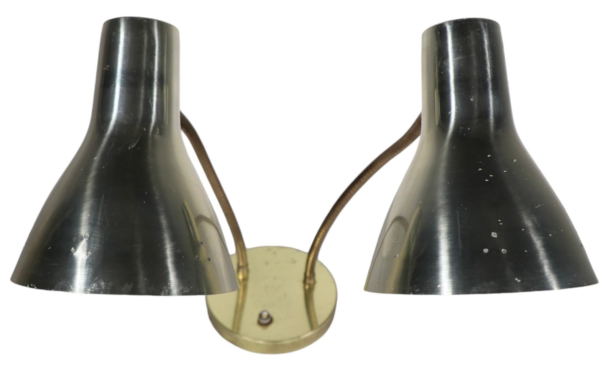 Mid Century Double Gooseneck Desk Lamp c. 1950/60's 12