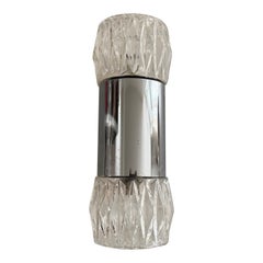 Mid-century Double Head Glass and Metal Single Wall Lamp, 1960s, Italy