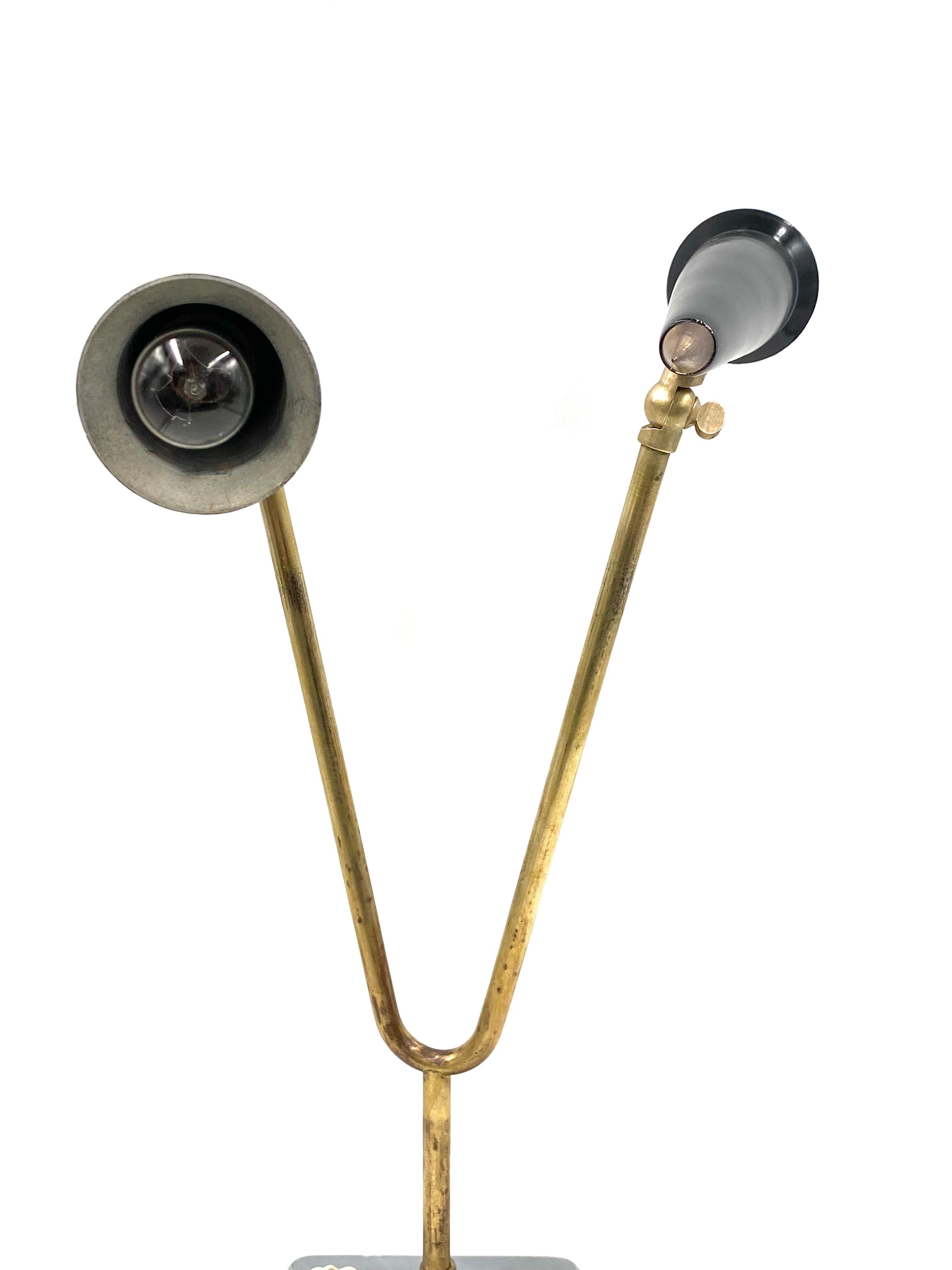 Lampe de table à double lumière du milieu du siècle, Italie 1960 en vente 10