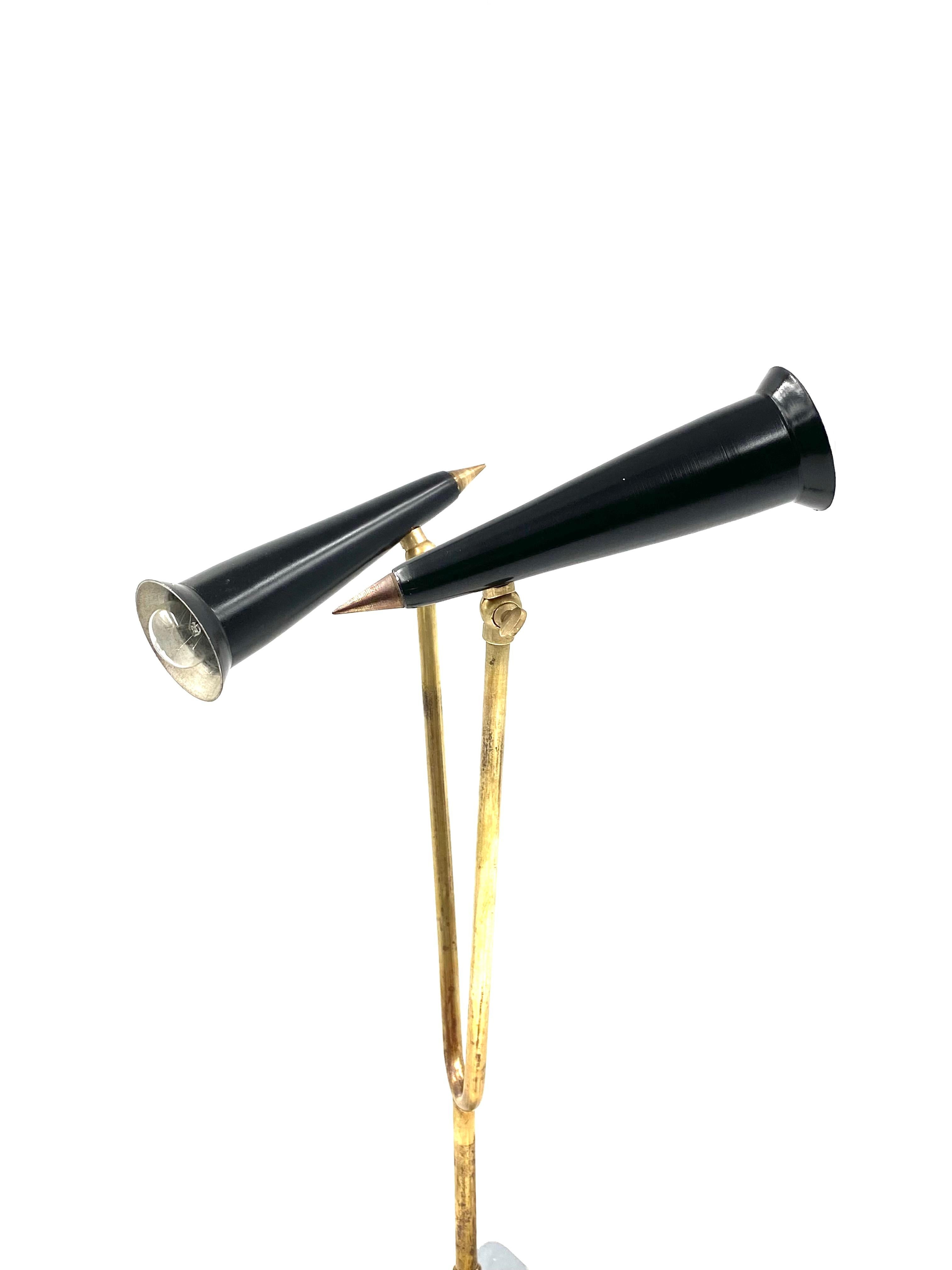 Lampe de table à double lumière du milieu du siècle, Italie 1960 en vente 12