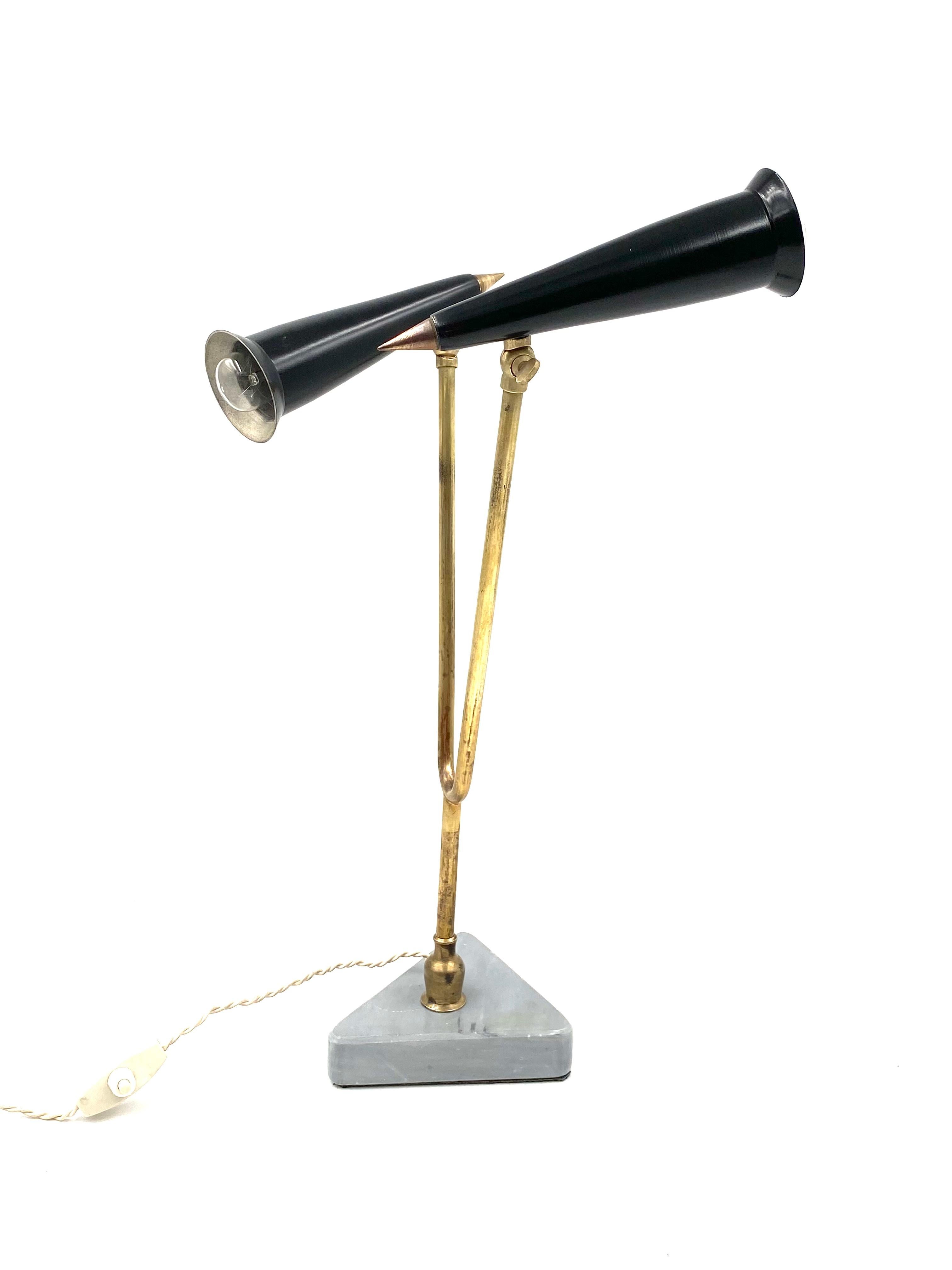 Lampe de table à double lumière du milieu du siècle, Italie 1960 en vente 13
