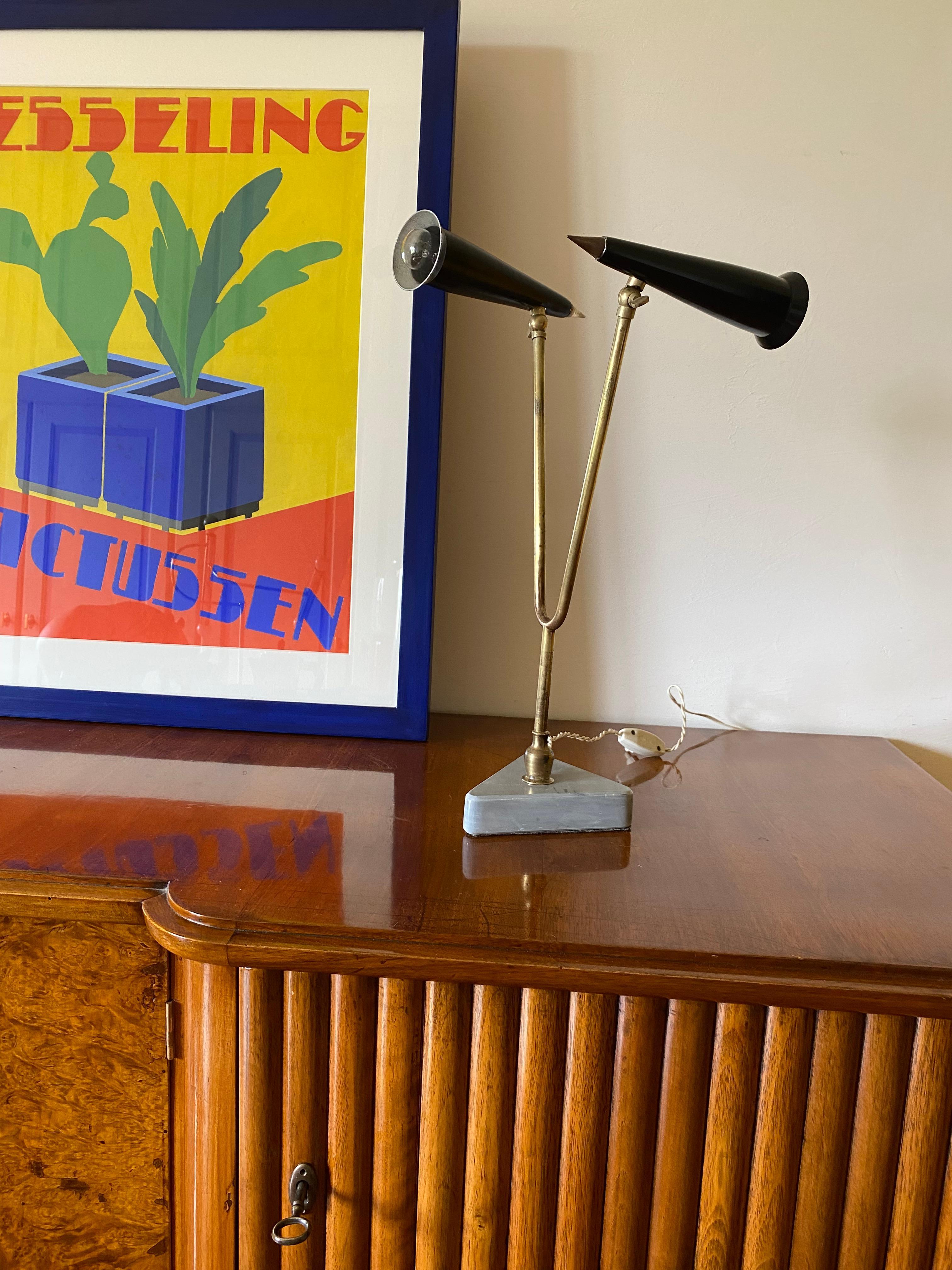 Italian Lampe de table à double lumière du milieu du siècle, Italie 1960 en vente