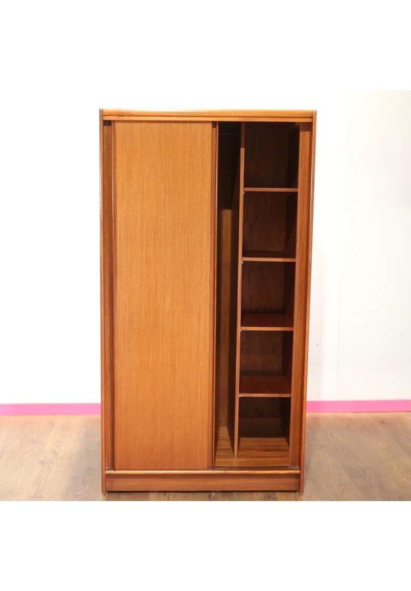 Mid Century Double Modern Teak Amoire Wardrobe by Austinsuite In Good Condition In Los Angeles, CA