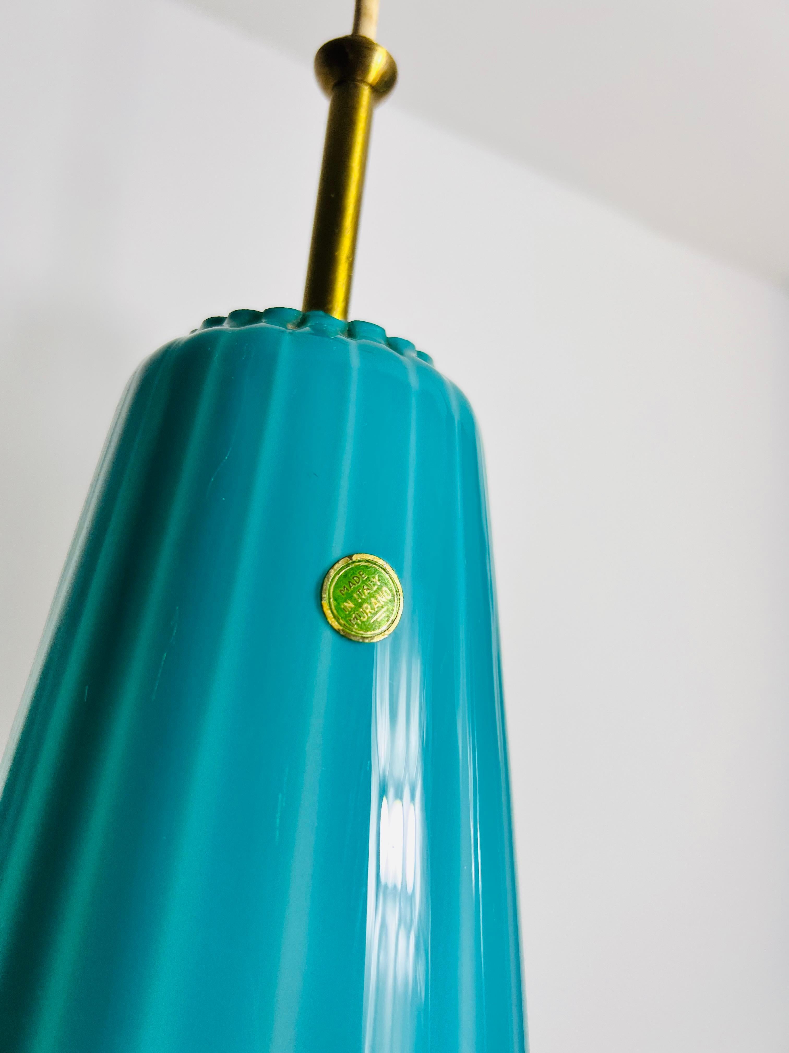 Mid-Century Double Murano Glass Ceiling Lamp, Italy, 1960s For Sale 4