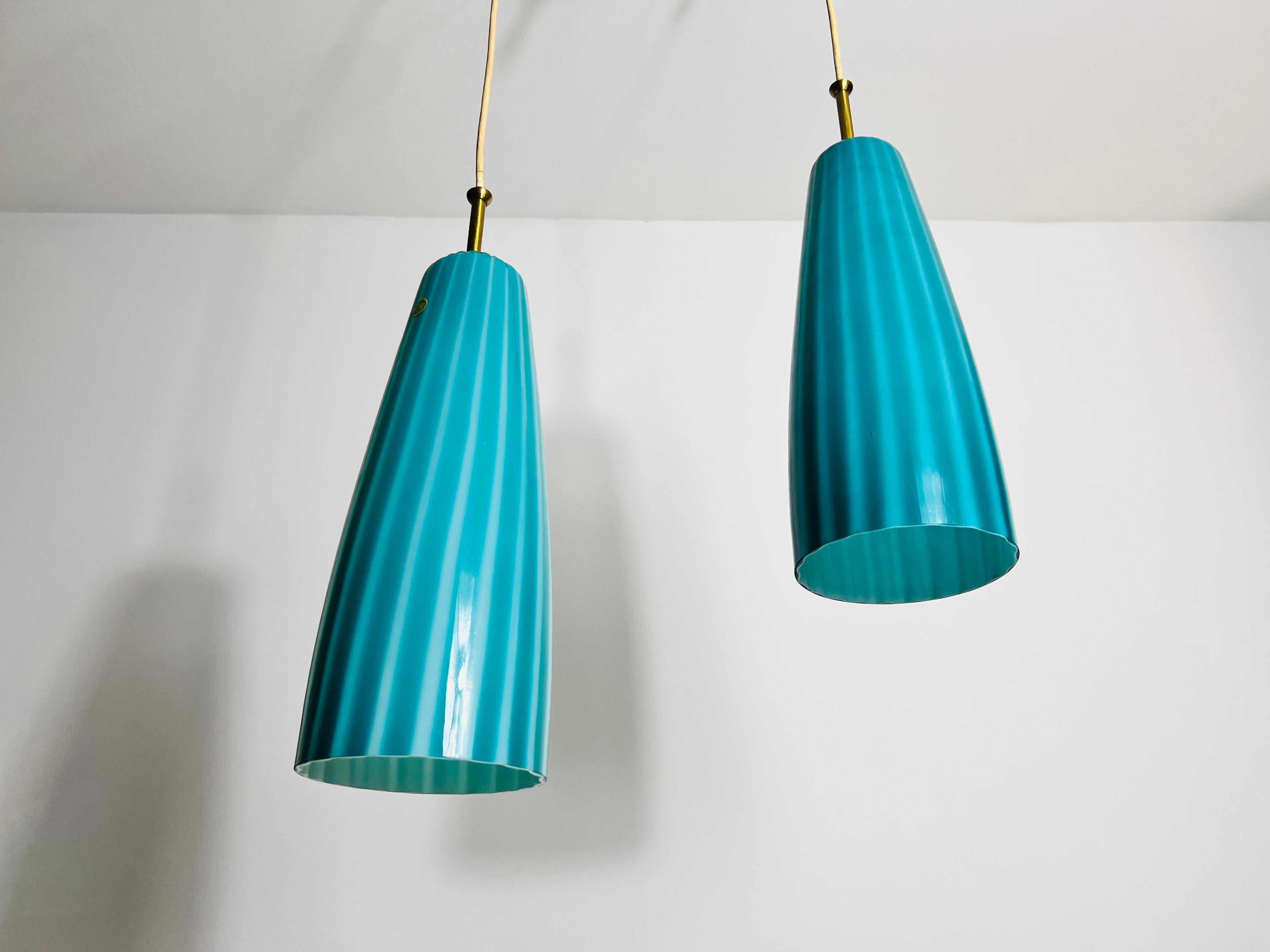 Mid-20th Century Mid-Century Double Murano Glass Ceiling Lamp, Italy, 1960s For Sale
