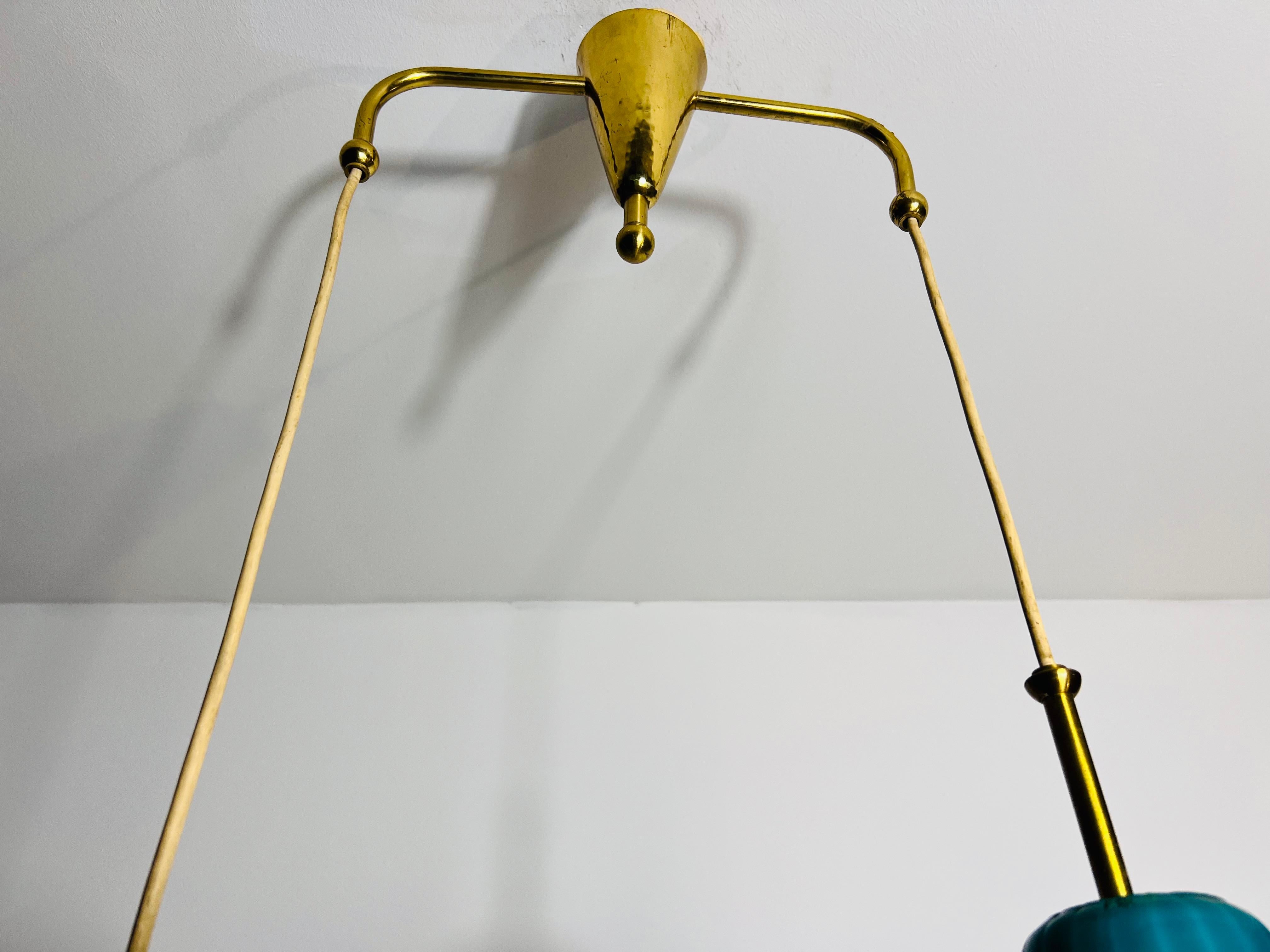 Mid-Century Double Murano Glass Ceiling Lamp, Italy, 1960s For Sale 1
