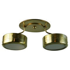 Mid Century Double Perforated Semi Flushmount