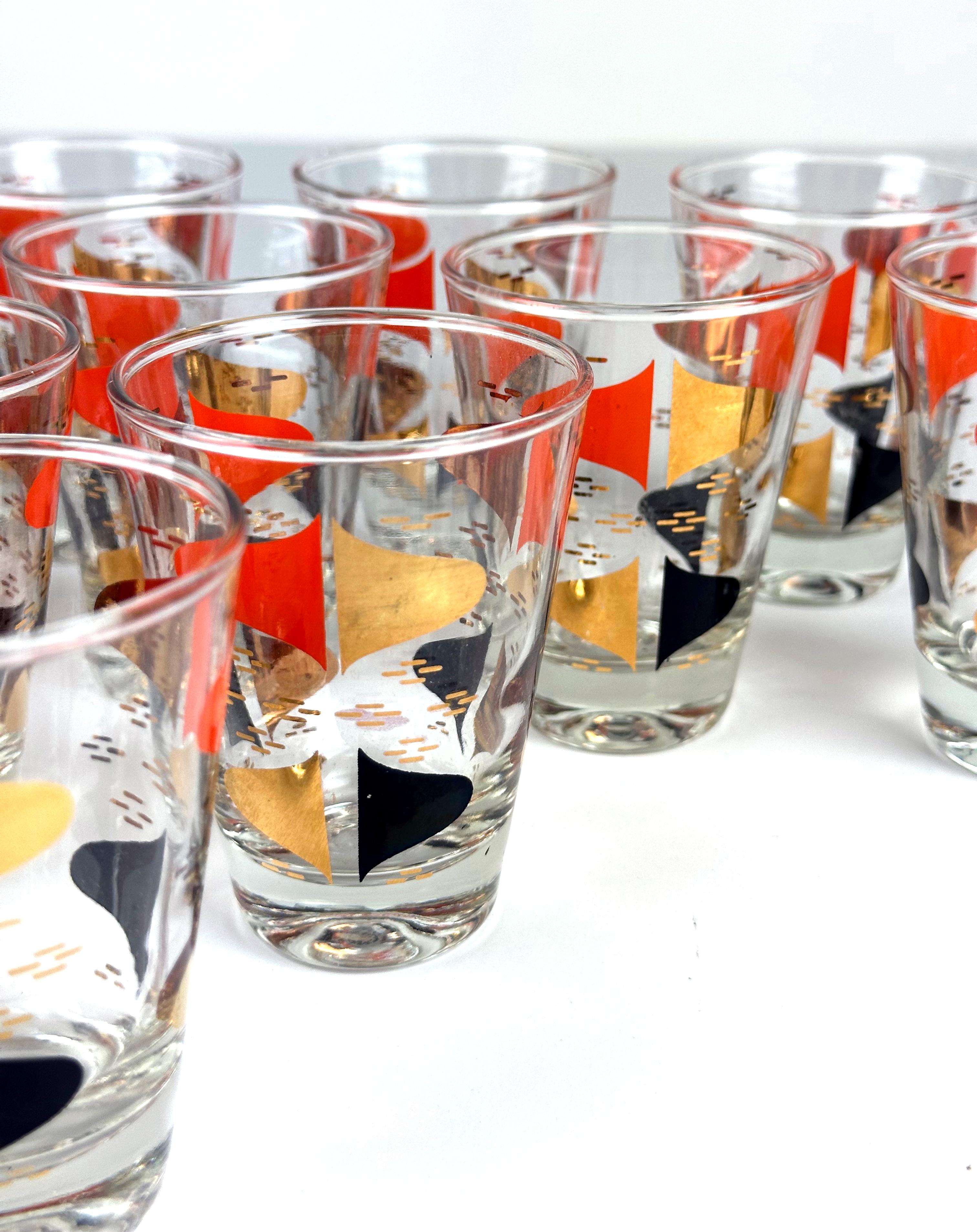 Mid-Century Double-Shot Whiskey Glasses by Anchor Hocking, Set of 17 For Sale 2