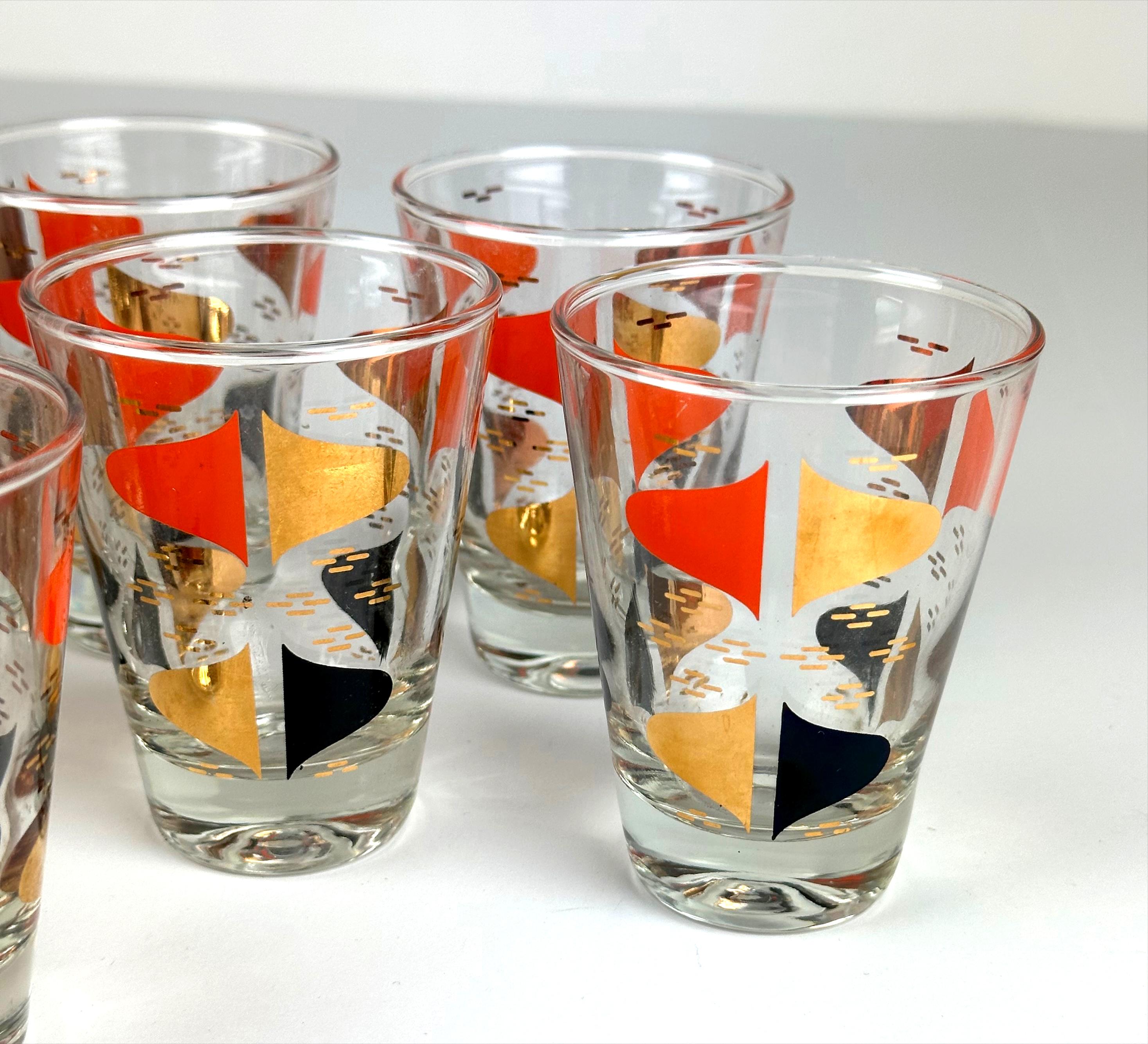 Mid-Century Double-Shot Whiskey Glasses by Anchor Hocking, Set of 17 For Sale 3