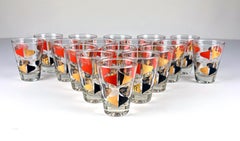 Mid-Century Double-Shot Whiskey Glasses by Anchor Hocking, Set of 17