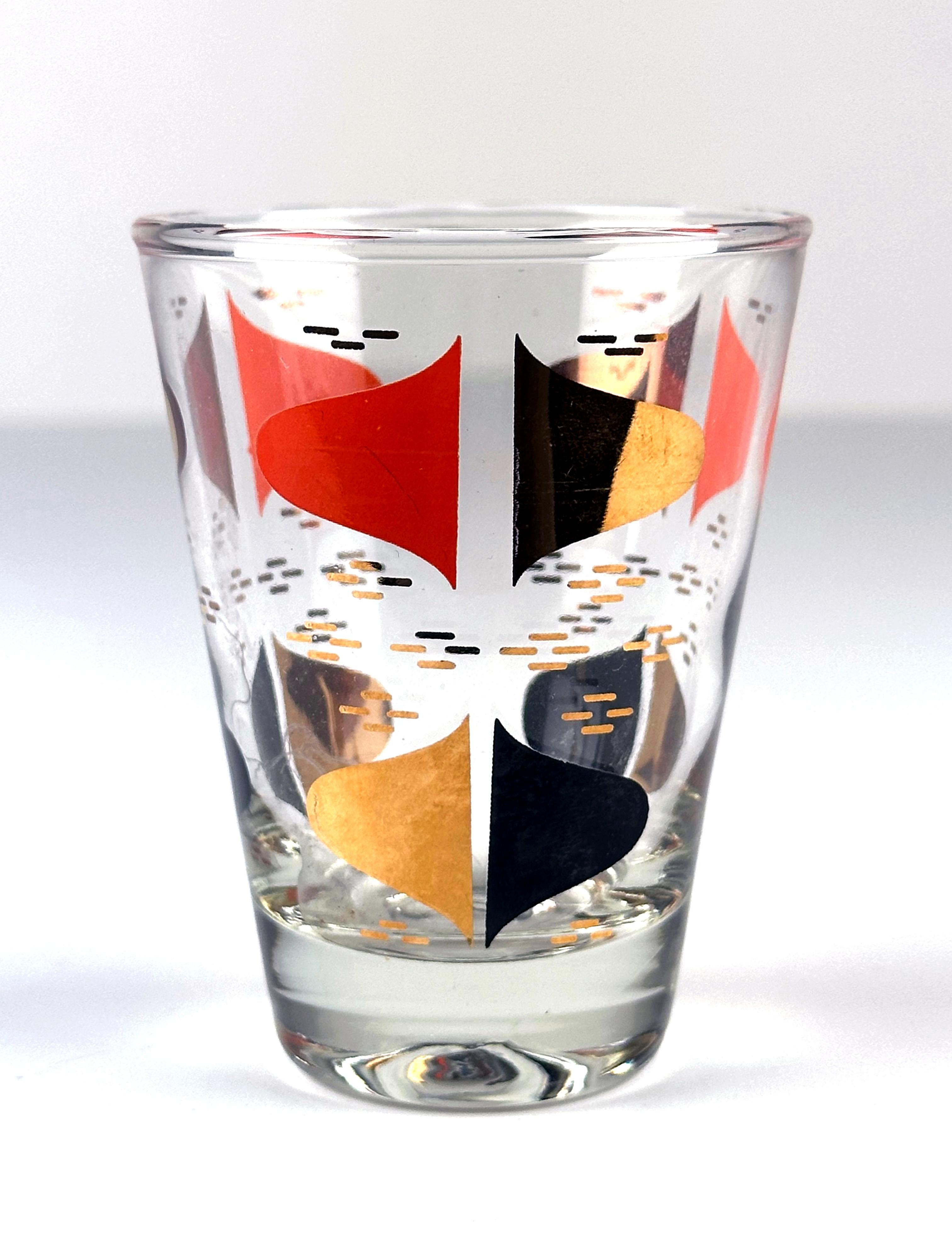 American Mid-Century Double-Shot Whiskey Glasses by Anchor Hocking, Set of 17 For Sale