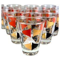 Mid-Century Double-Shot Whiskey Glasses by Anchor Hocking, Set of 17