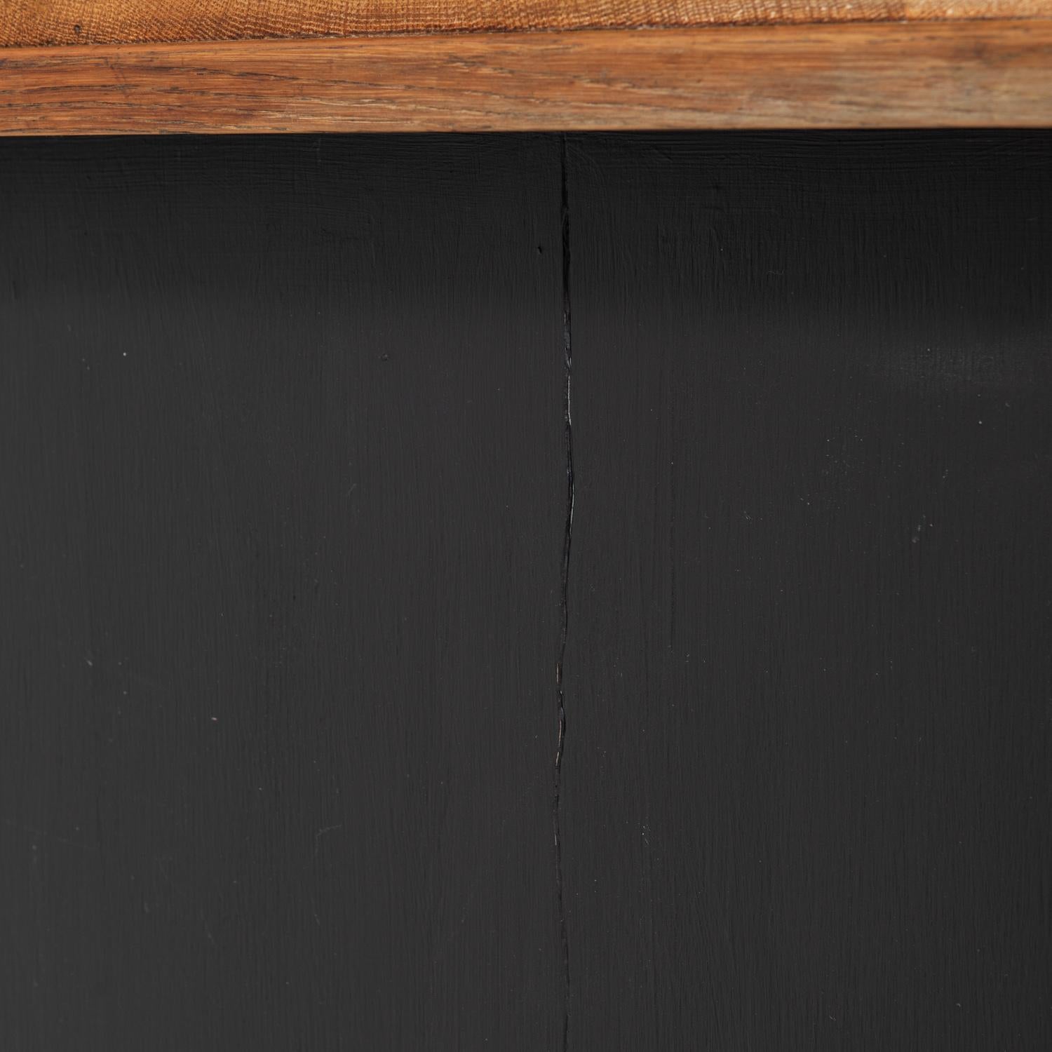 Midcentury Double Sided Black Painted Oak Shop Counter. Perfect Kitchen Island. For Sale 5