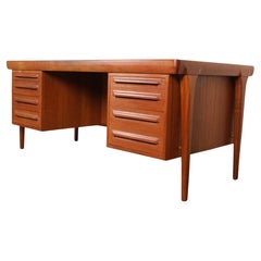 Bureau double en teck "#12" du milieu du siècle par K.B. Simonsen pour Faarup Møbelfabrik