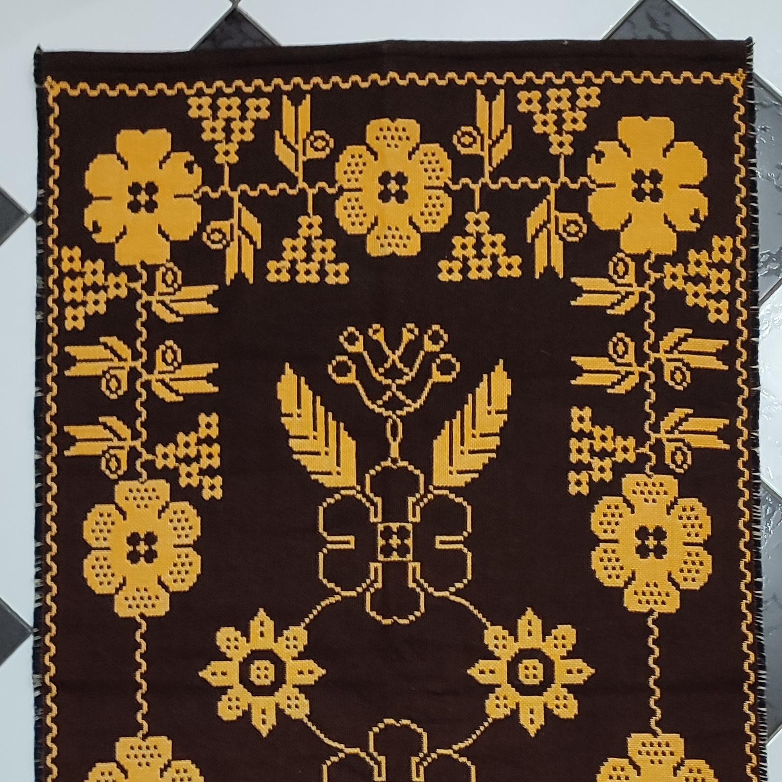 Finnish Mid-Century Double Weaved Wall Hanging Wool Tapestry, Finland, 1960s
