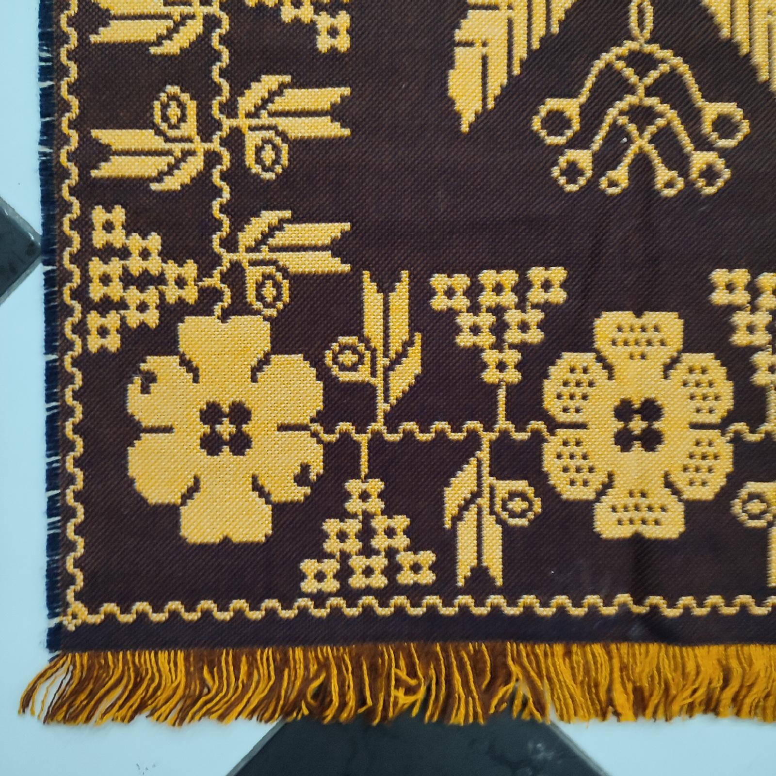 Mid-Century Double Weaved Wall Hanging Wool Tapestry, Finland, 1960s In Good Condition In Bochum, NRW