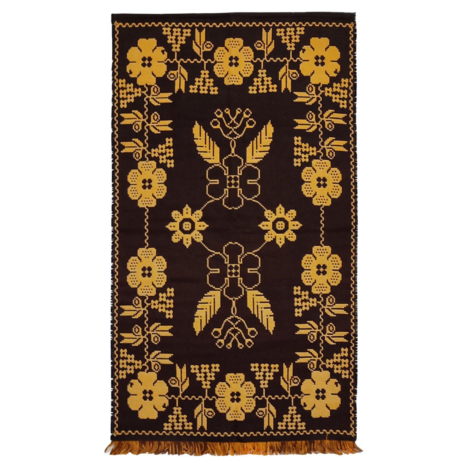 Mid-Century Double Weaved Wall Hanging Wool Tapestry, Finland, 1960s
