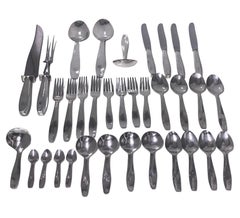 Midcentury Douglas Boyd Rare Hand Forged Sterling Silver Flatware Set