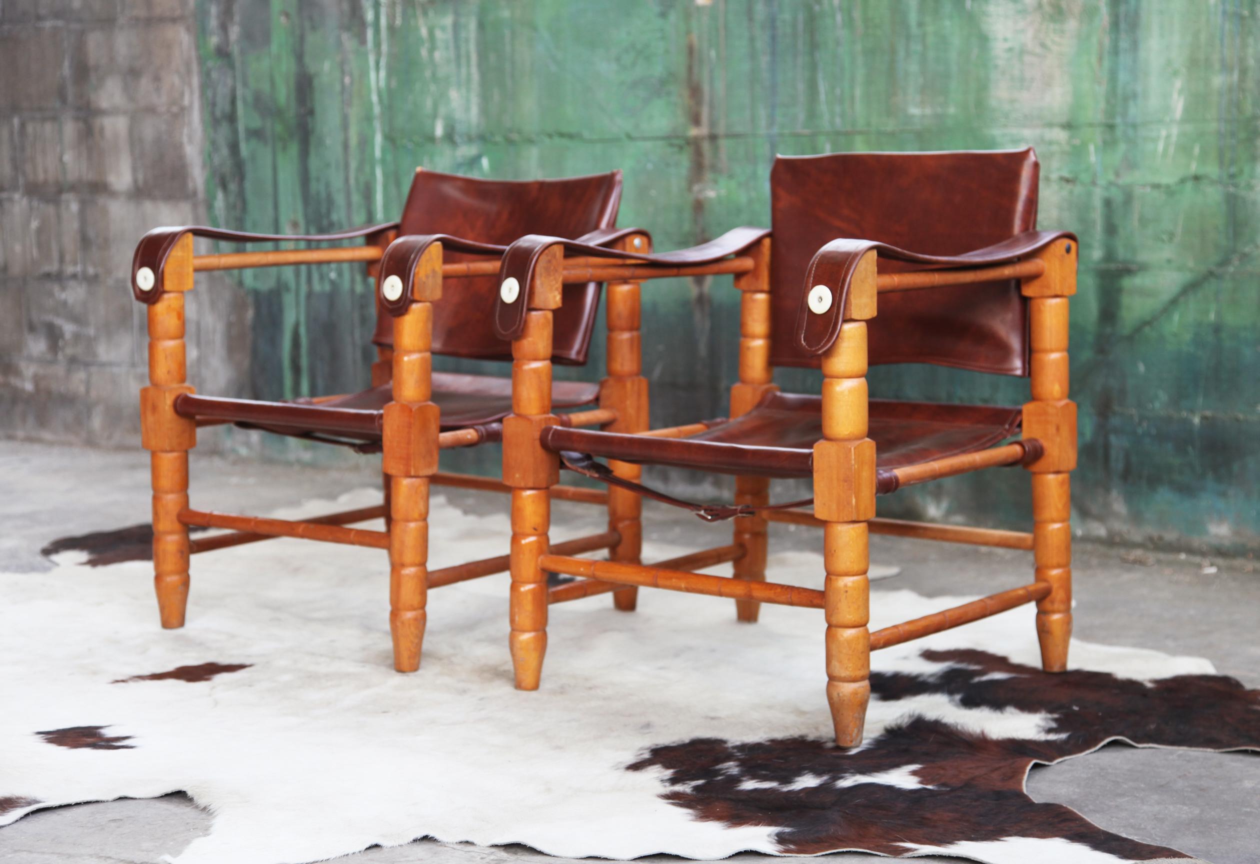 African Mid Century Douglas Heaslett Arne Norell Style Chairs, a Pair For Sale