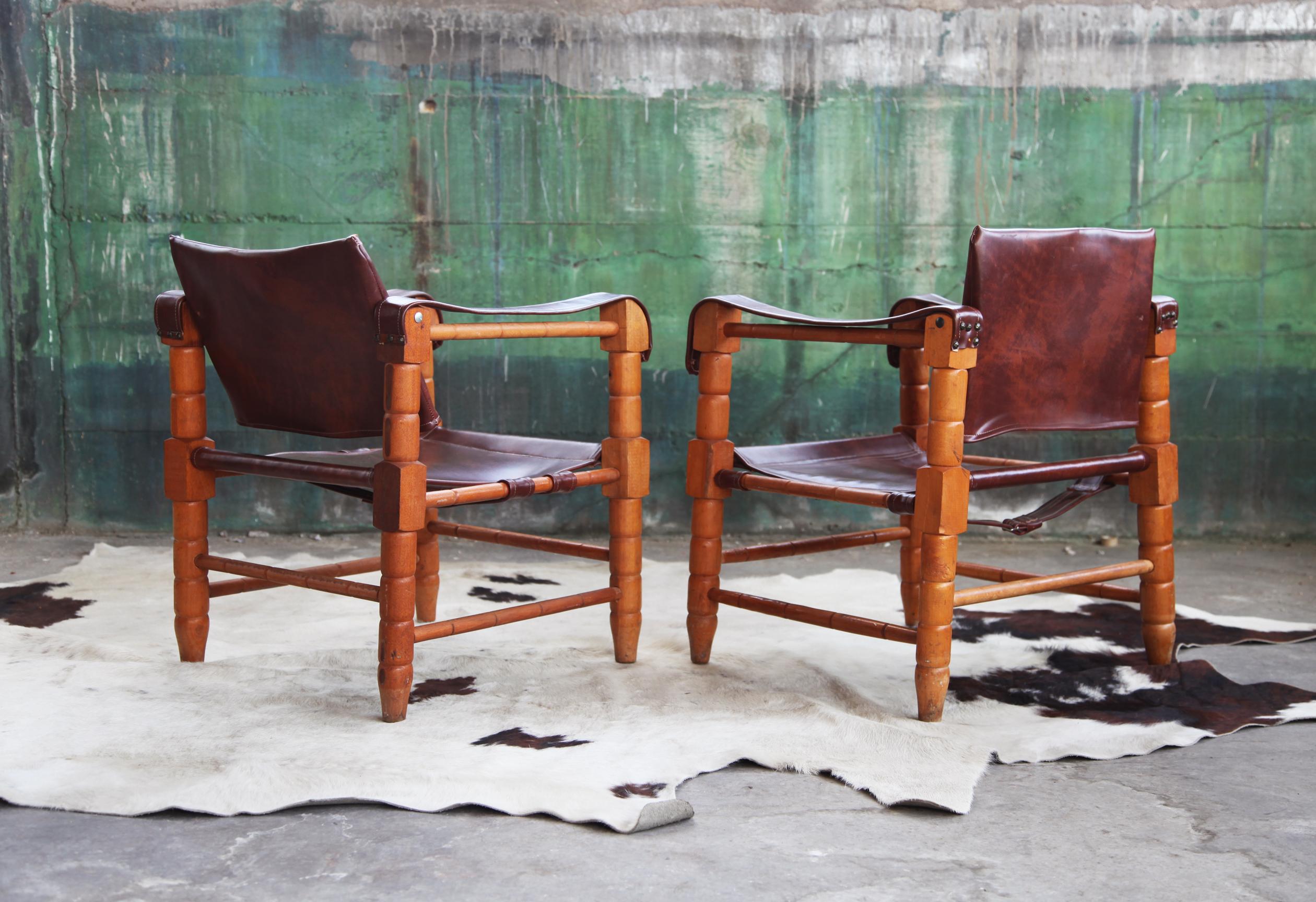 Naugahyde Mid Century Douglas Heaslett Arne Norell Style Chairs, a Pair For Sale