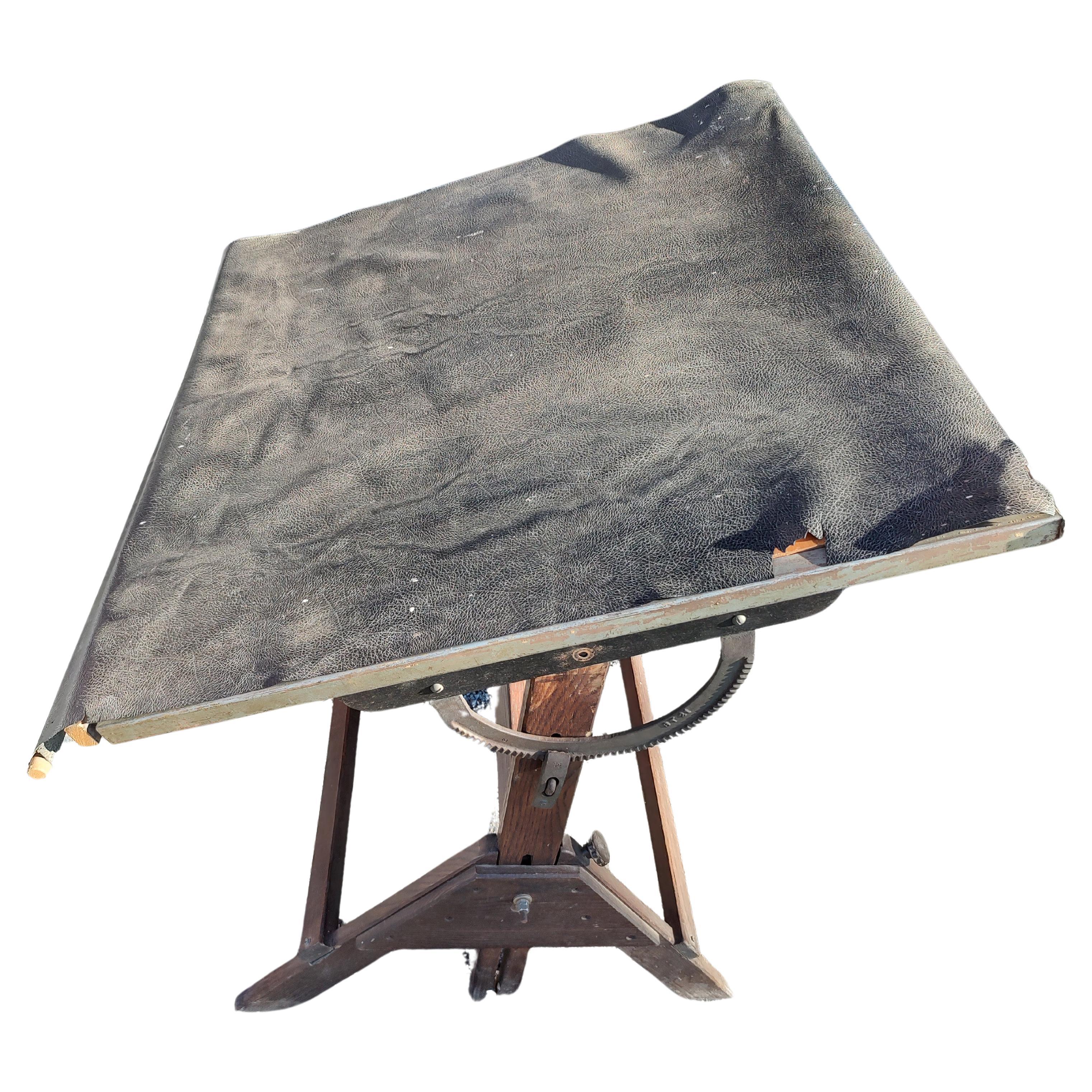 Mesa de trabajo de mediados de siglo de Anco C1940 Roble y arce Industrial en venta