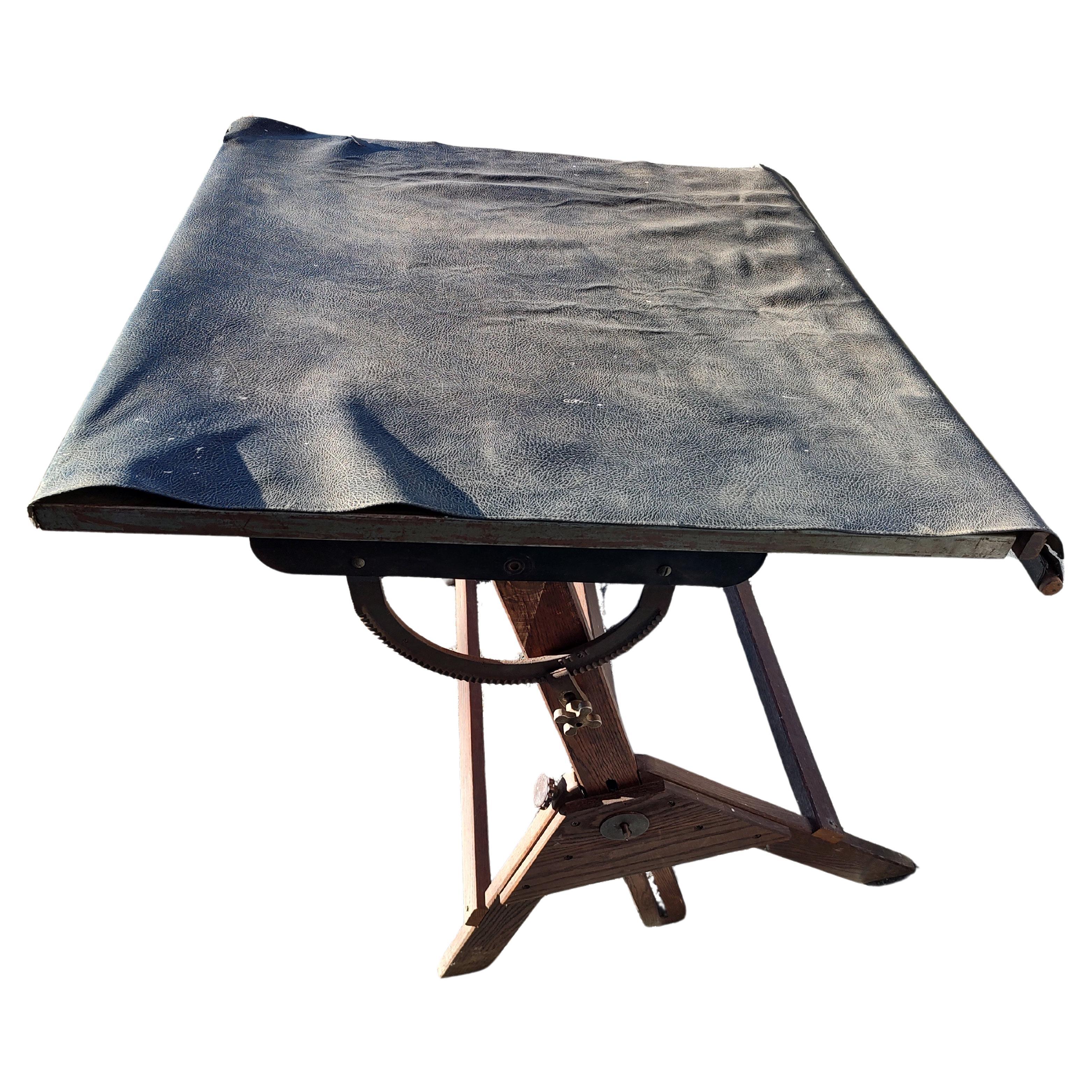 Mesa de trabajo de mediados de siglo de Anco C1940 Roble y arce Hecho a mano en venta