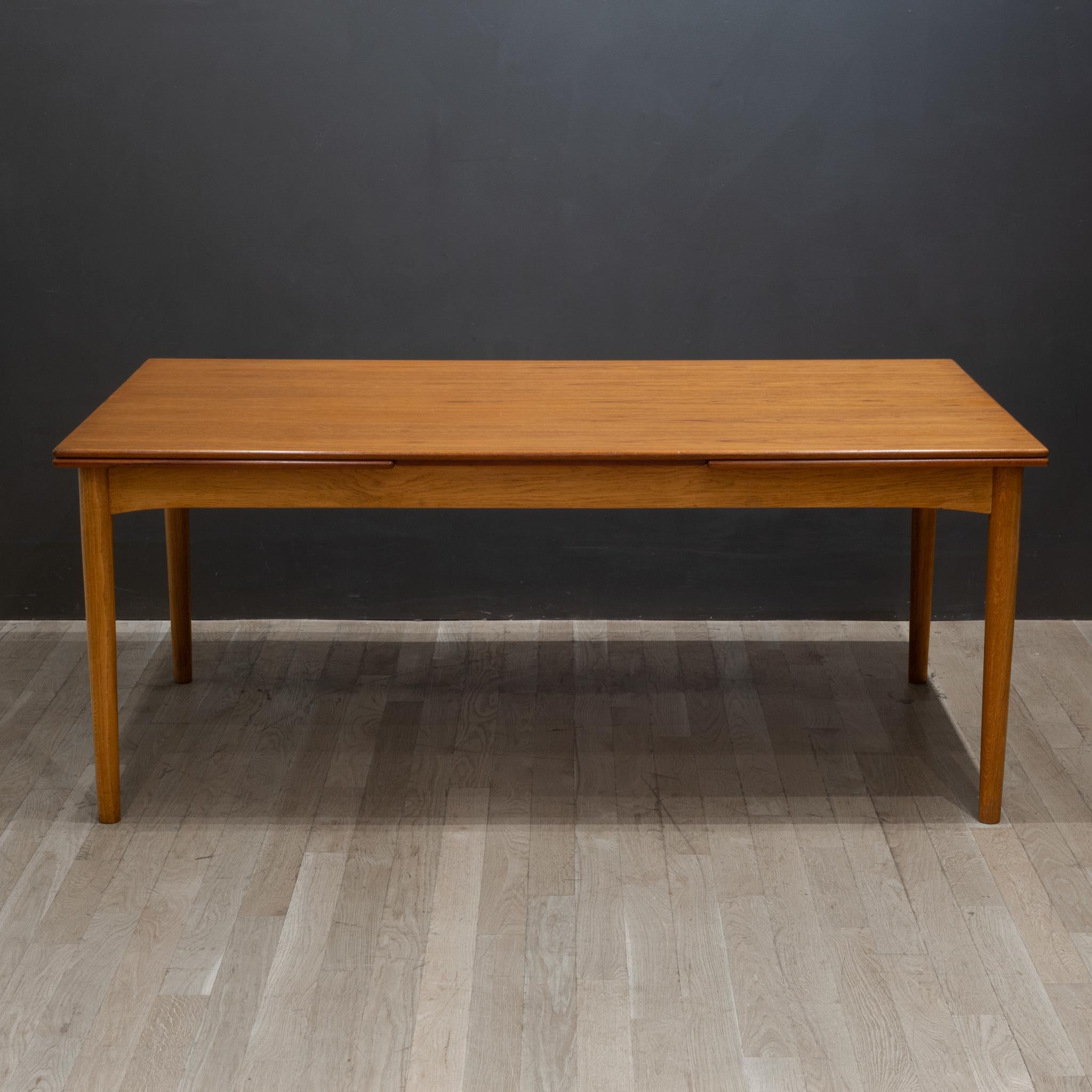 Mid-Century Modern Mid-century Draw Leaf Teak Dining Table c.1960