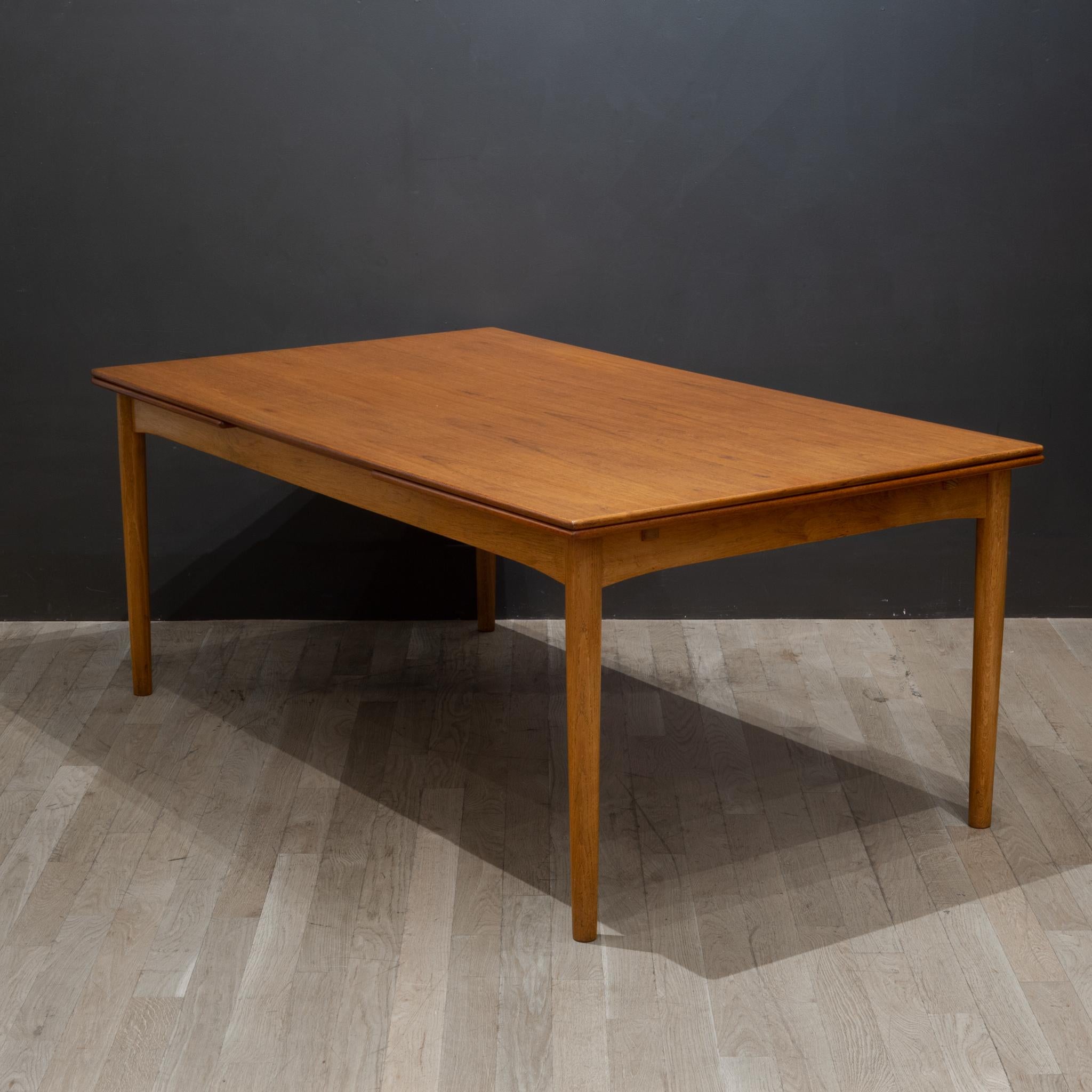 Danish Mid-century Draw Leaf Teak Dining Table c.1960