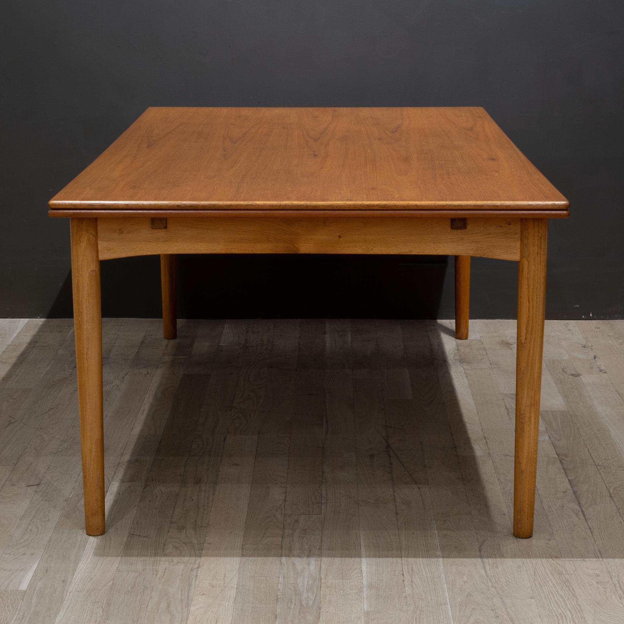Mid-century Draw Leaf Teak Dining Table c.1960 1