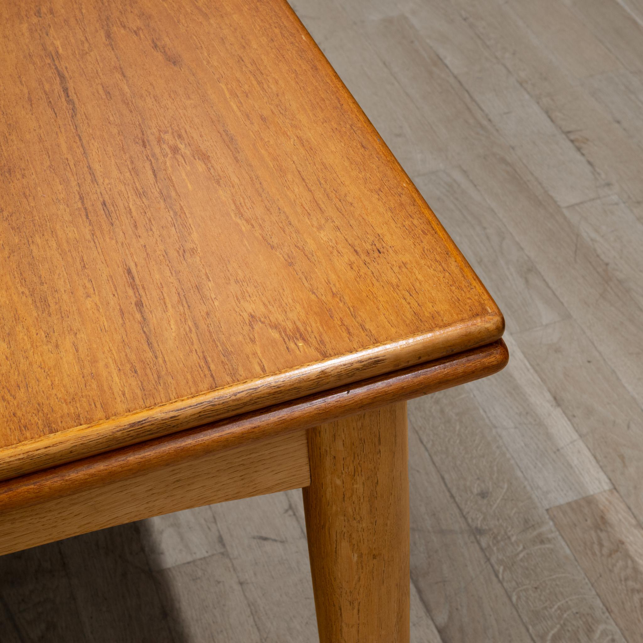 Mid-century Draw Leaf Teak Dining Table c.1960 3