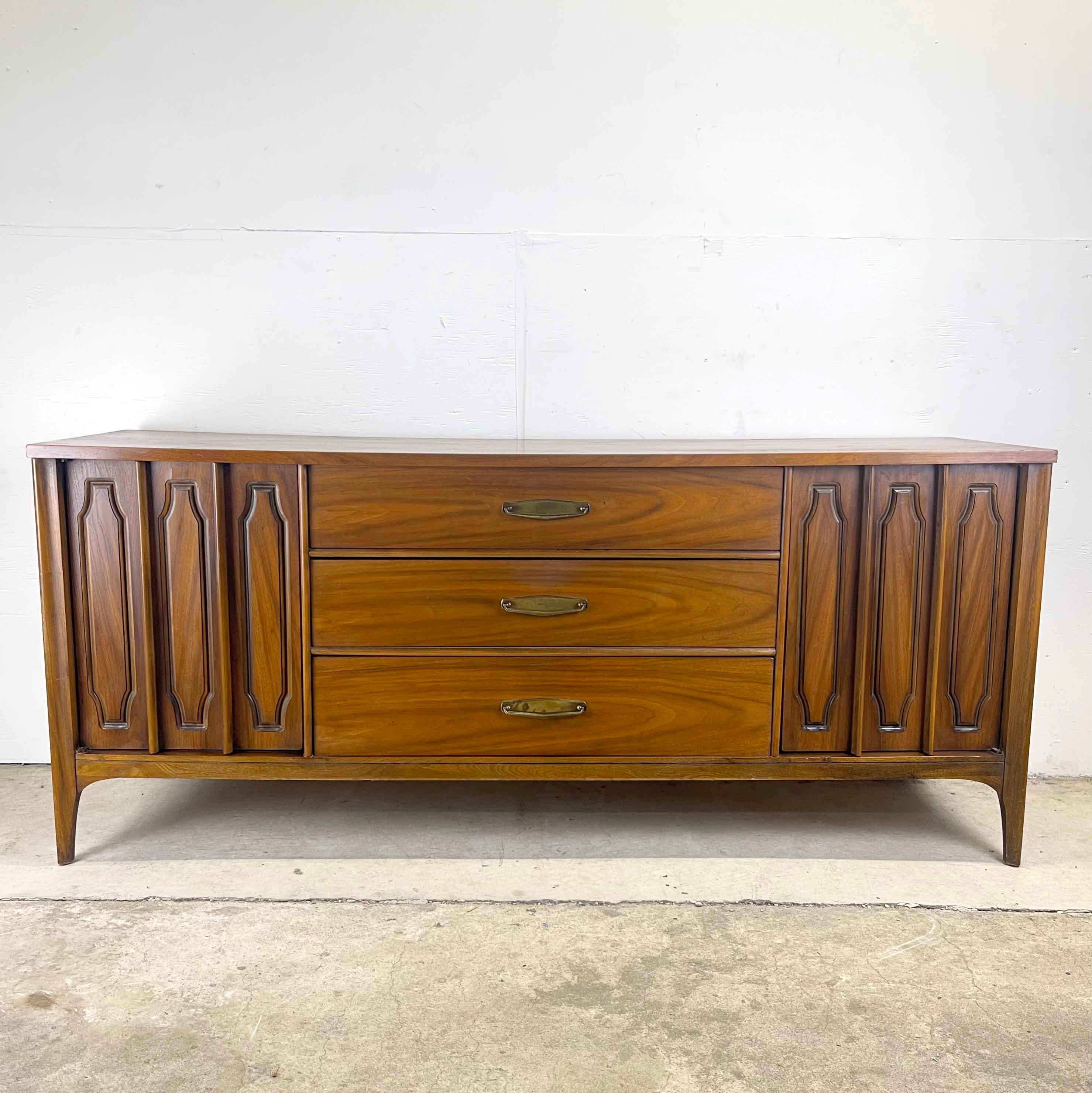 American Mid-Century Dresser and Mirror Set by Kent Coffey For Sale