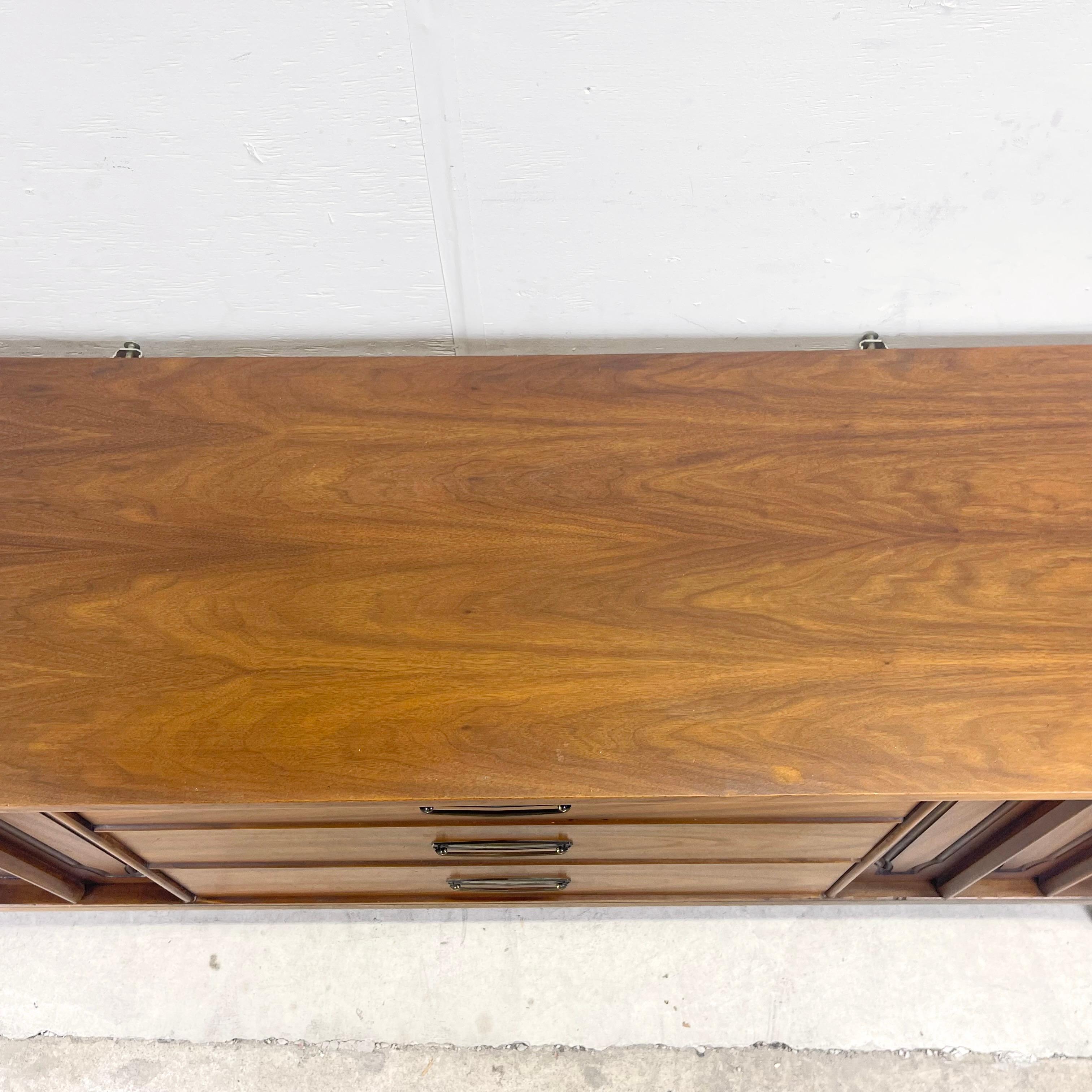 Wood Mid-Century Dresser and Mirror Set by Kent Coffey For Sale