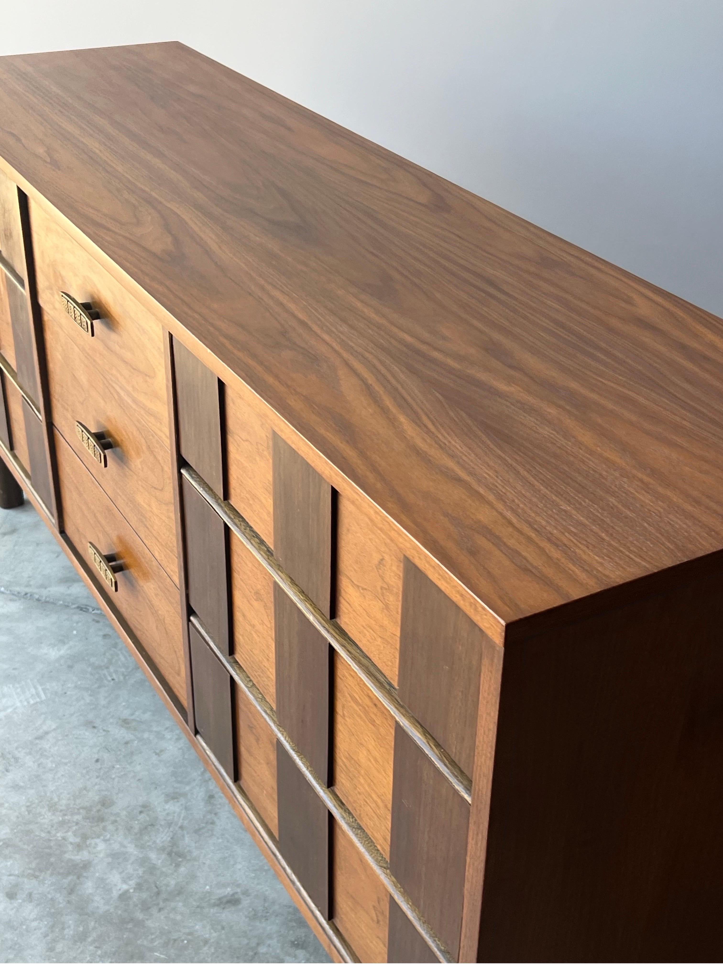 Brass Mid-Century Dresser by Bassett