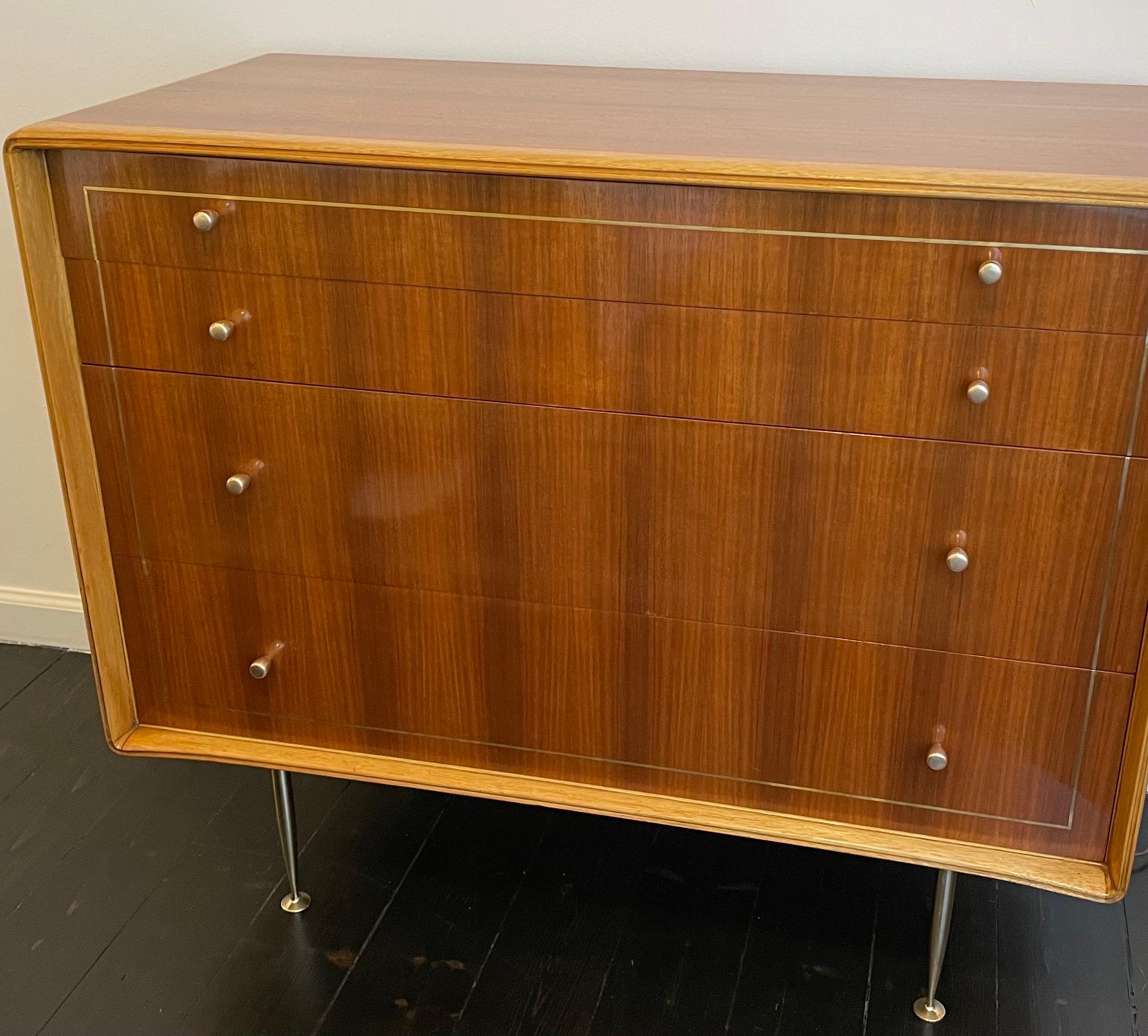 German Mid Century Dresser, Teak & Butternut by Erno Fabry, in the Style of Gio Ponte For Sale