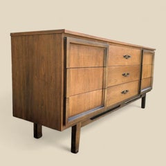 Mid Century Dresser by LA Period Furniture, Nine Drawers, Credenza
