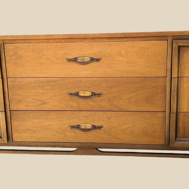 Mid Century Dresser by LA Period Furniture, Nine Drawers, Credenza For Sale 1