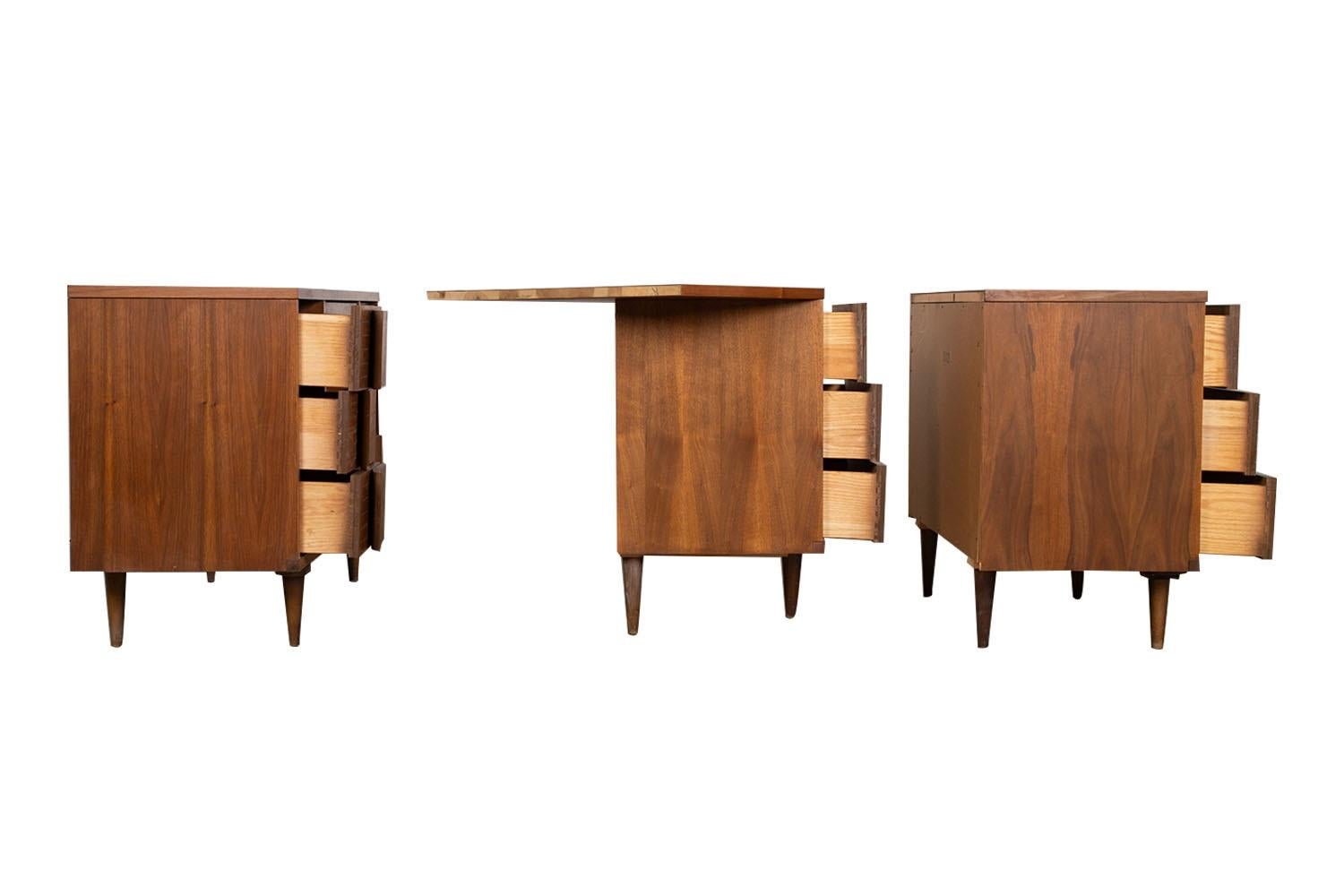 Mid-Century Dresser Desk Corner Unit Three Piece Collection Johnson Carper 3