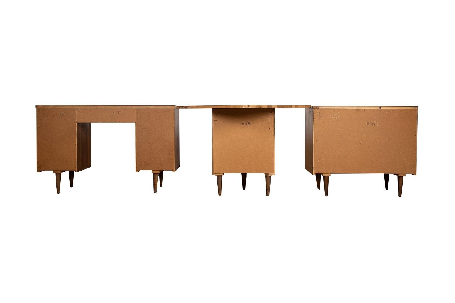 Mid-Century Dresser Desk Corner Unit Three Piece Collection Johnson Carper 2