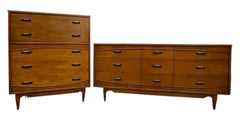Mid-Century Dresser Set by Hooker Furniture, 9-Drawer and 5-Drawer Dresser