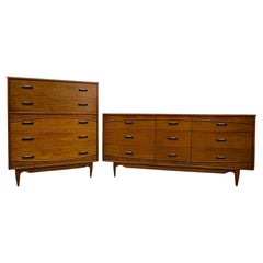 Mid-Century Dresser Set by Hooker Furniture, 9-Drawer and 5-Drawer Dresser
