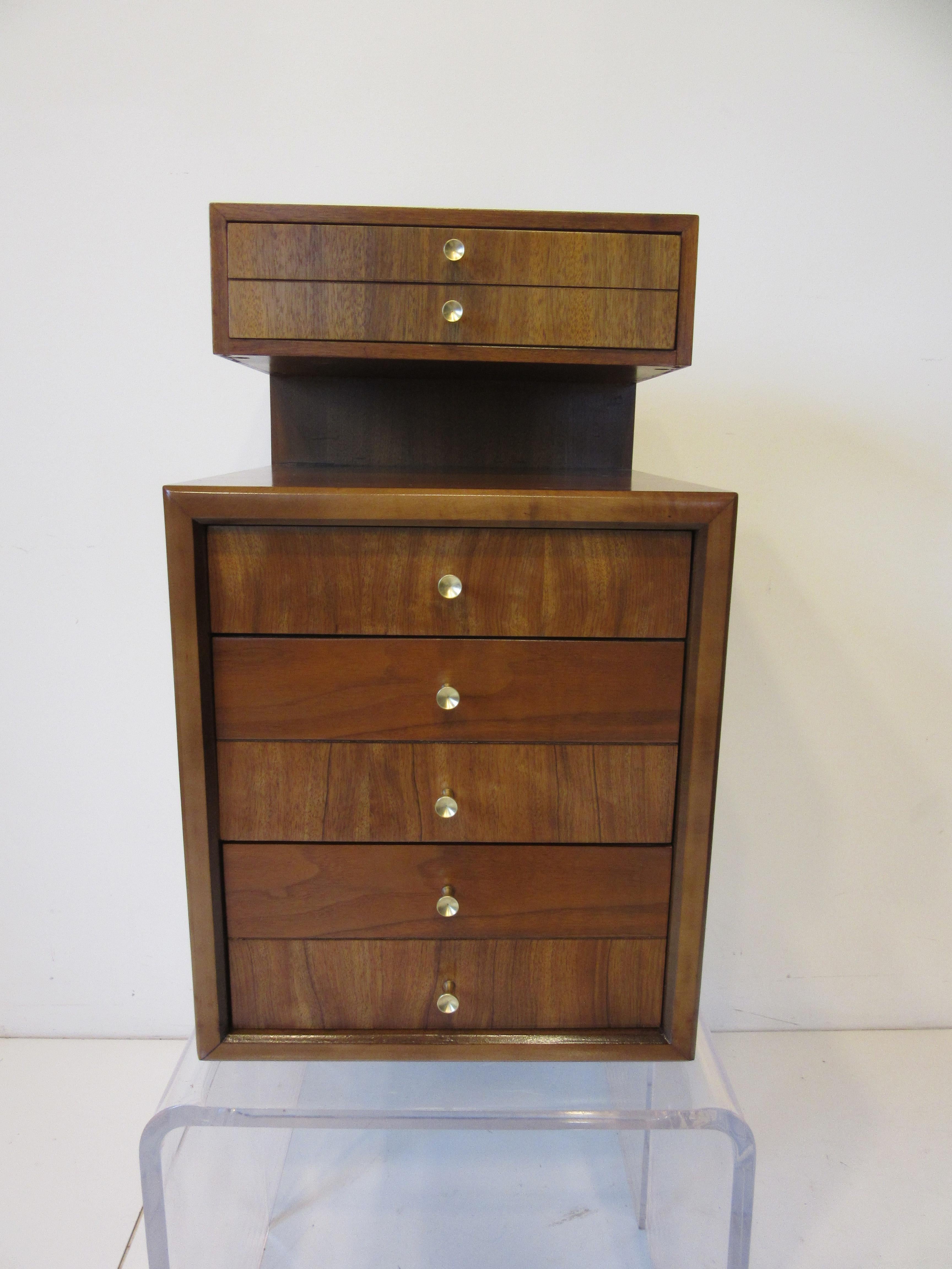 Mid Century Dresser Top Jewelry Chest / Box 1