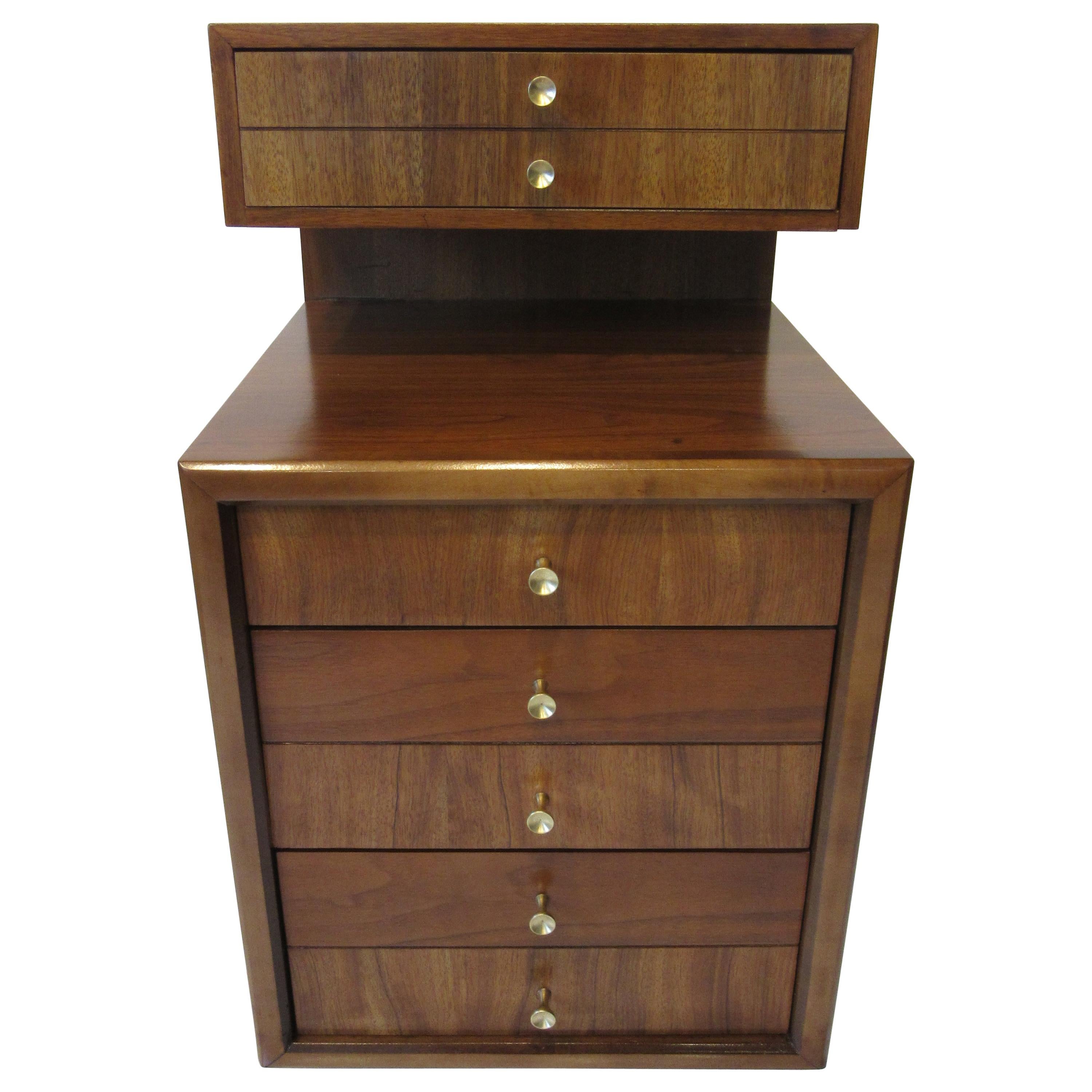 Mid Century Dresser Top Jewelry Chest / Box For Sale