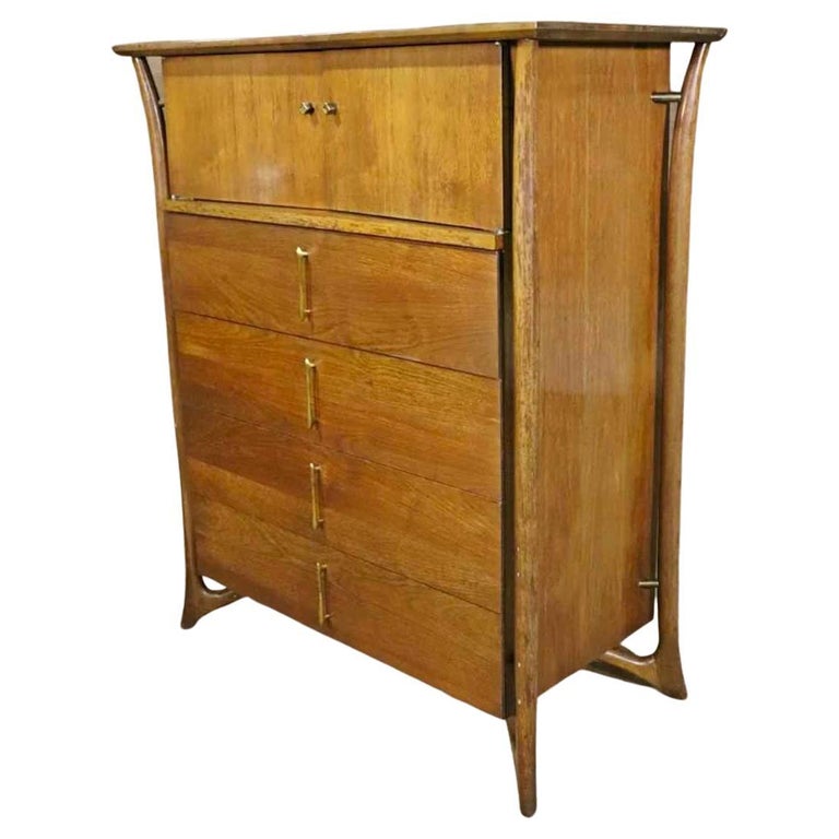 MidCentury Dresser W/ Sculpted Frame For Sale at 1stDibs